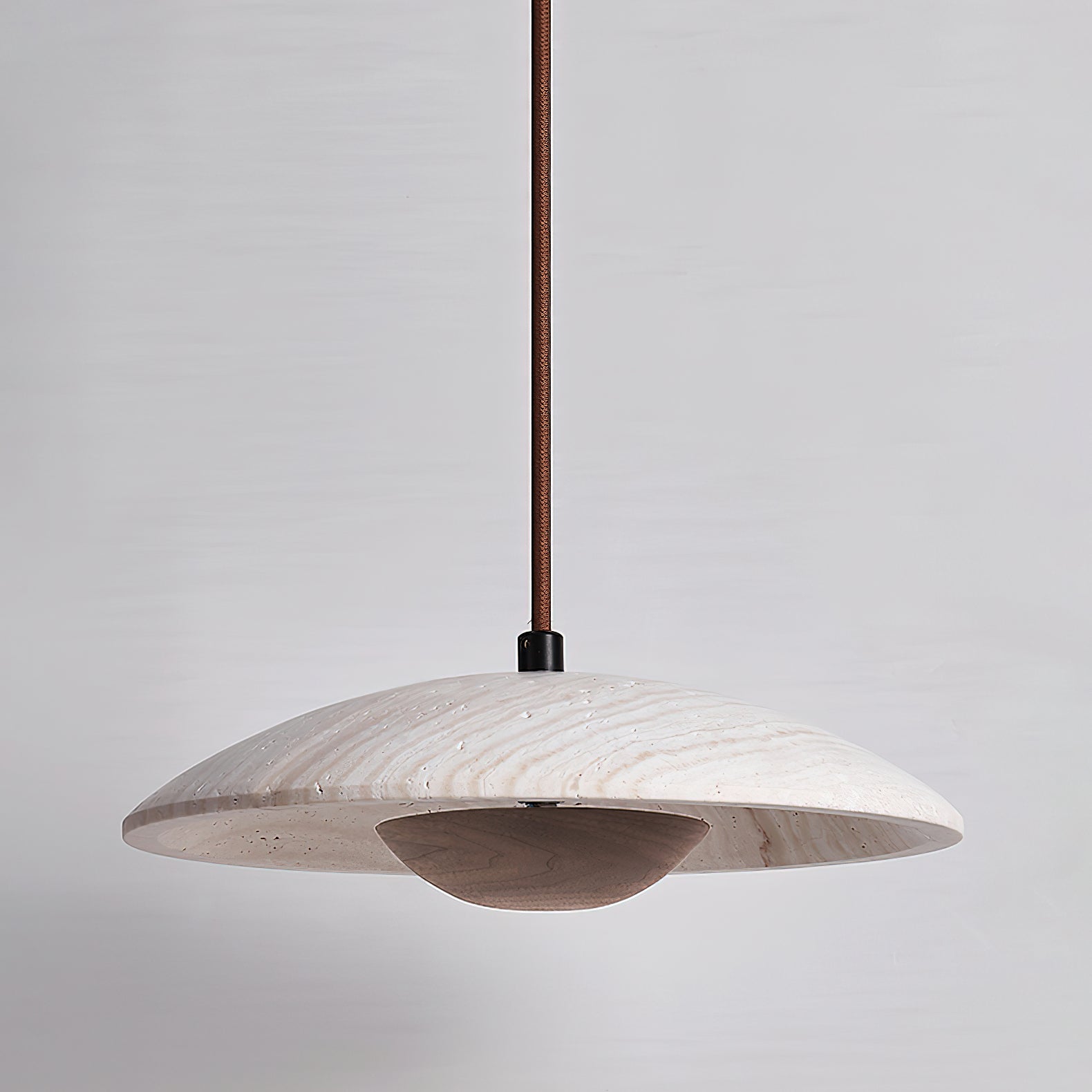 Zodore Wide-Brim Travertine Pendant Light - Neutralighting