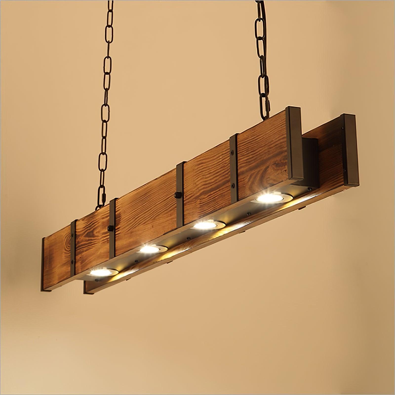 Lustra Kronleuchter Pleva Linear Naturholz-Letslighting