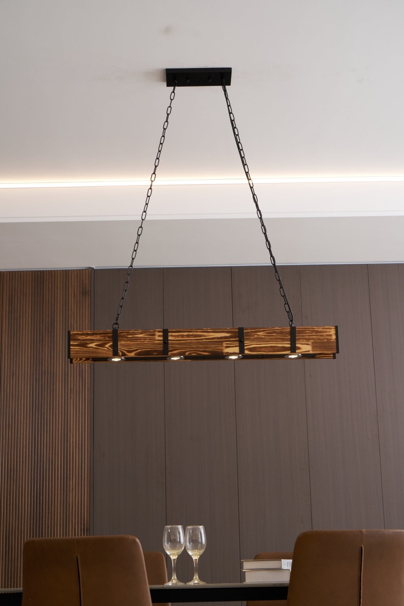 Lustra Kronleuchter Pleva Linear Naturholz-Letslighting