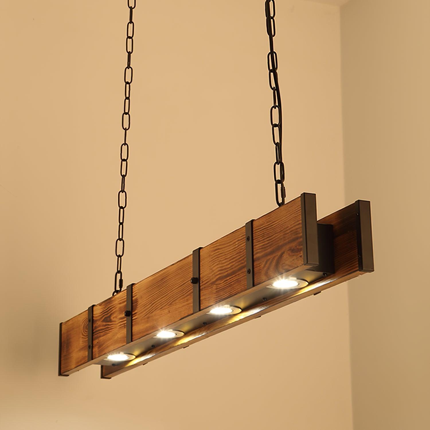 Lustra Kronleuchter Pleva Linear Naturholz-Letslighting