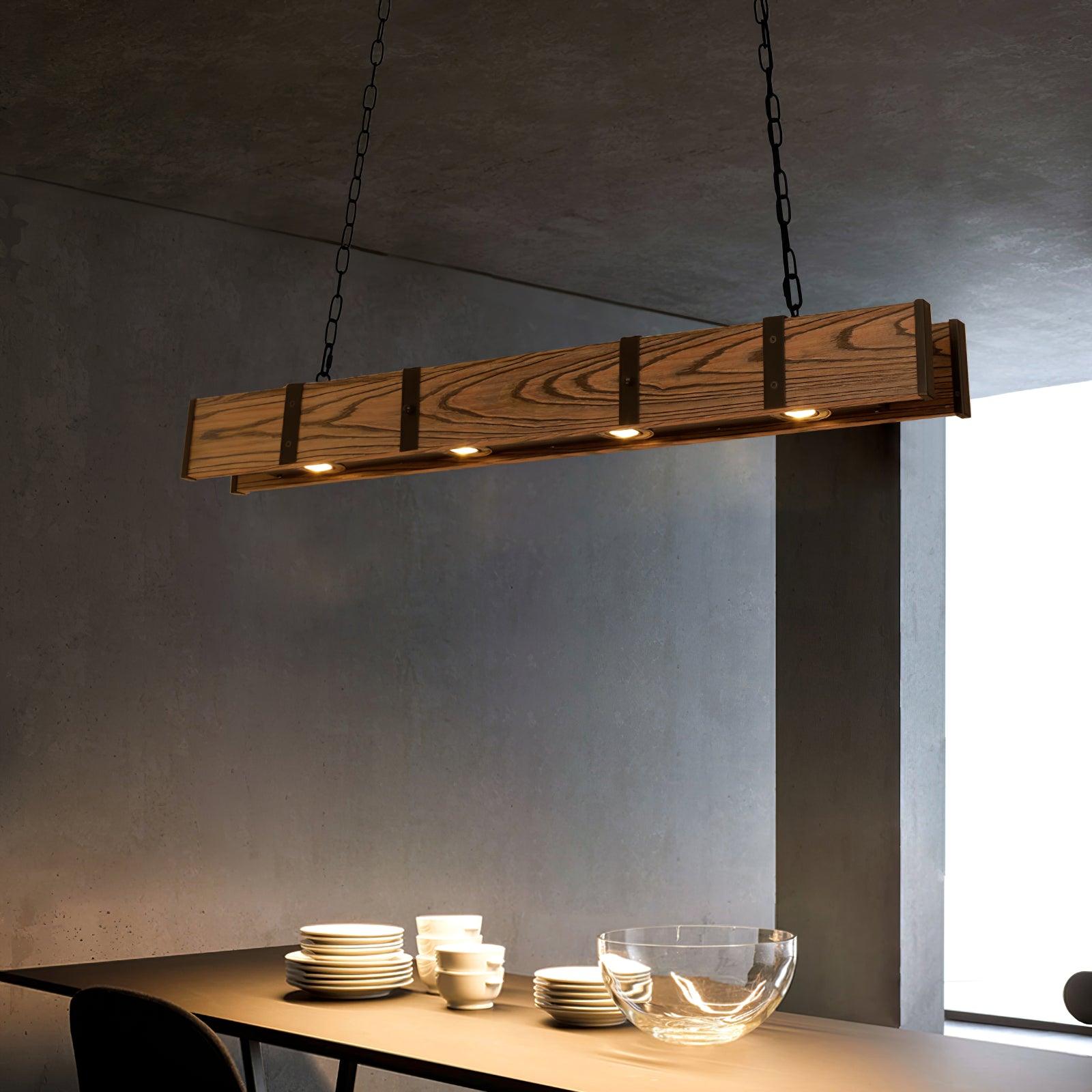 Lustra Kronleuchter Pleva Linear Naturholz-Letslighting