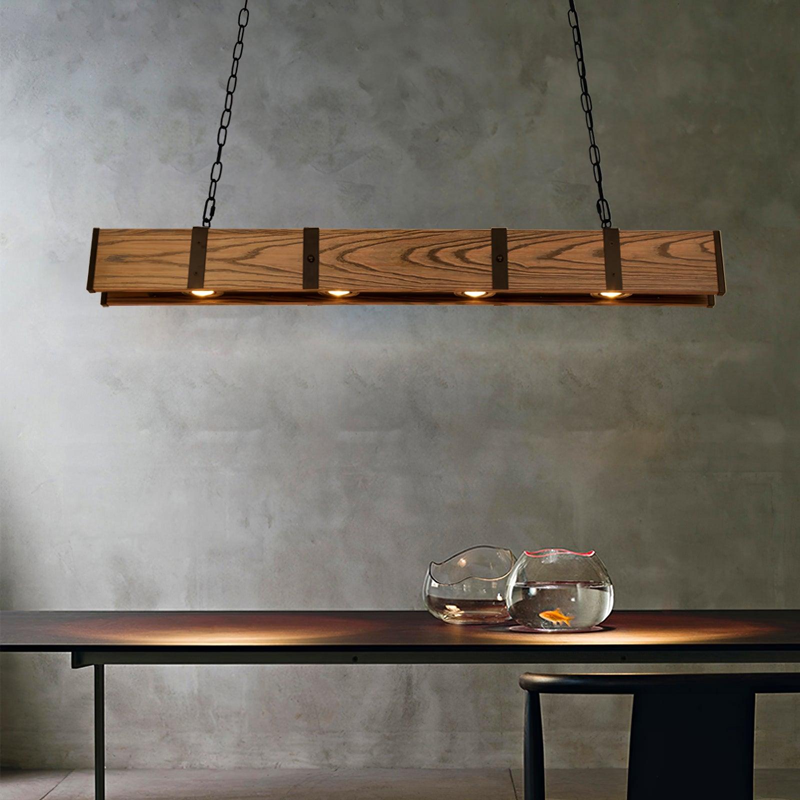 Lustra Kronleuchter Pleva Linear Naturholz-Letslighting