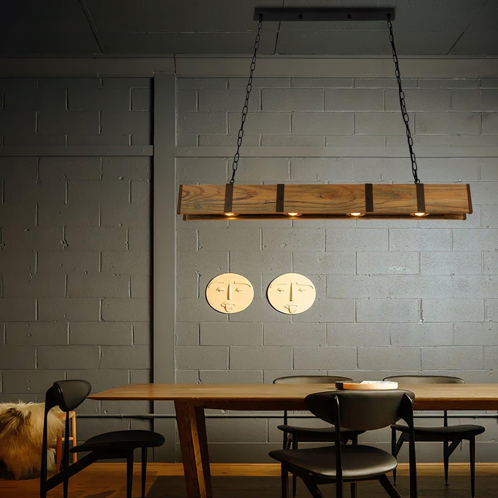 Lustra Kronleuchter Pleva Linear Naturholz-Letslighting