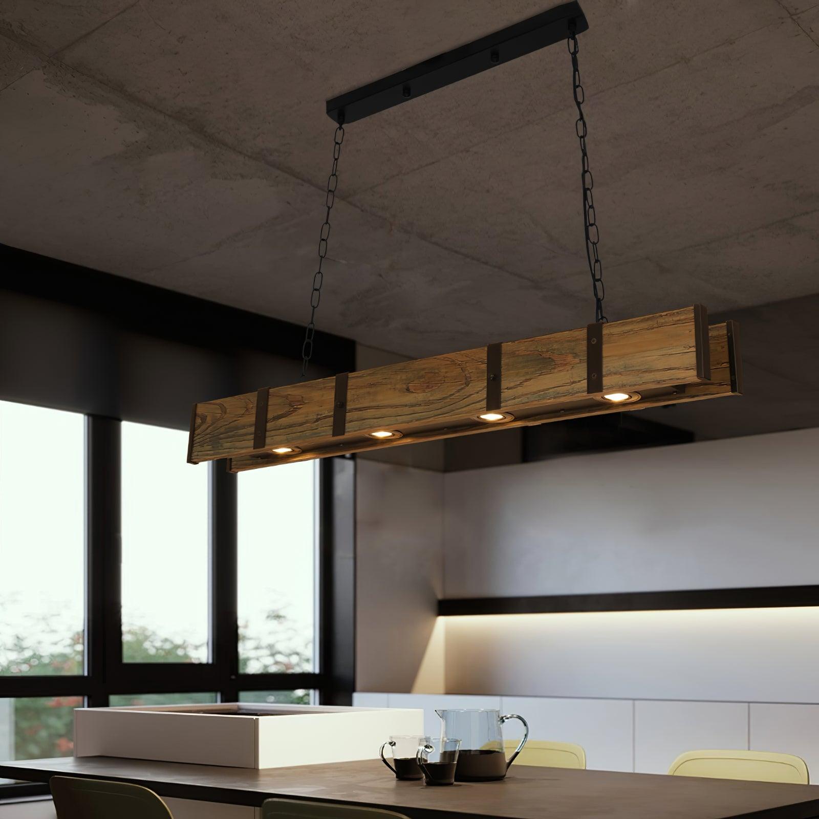 Lustra Kronleuchter Pleva Linear Naturholz-Letslighting