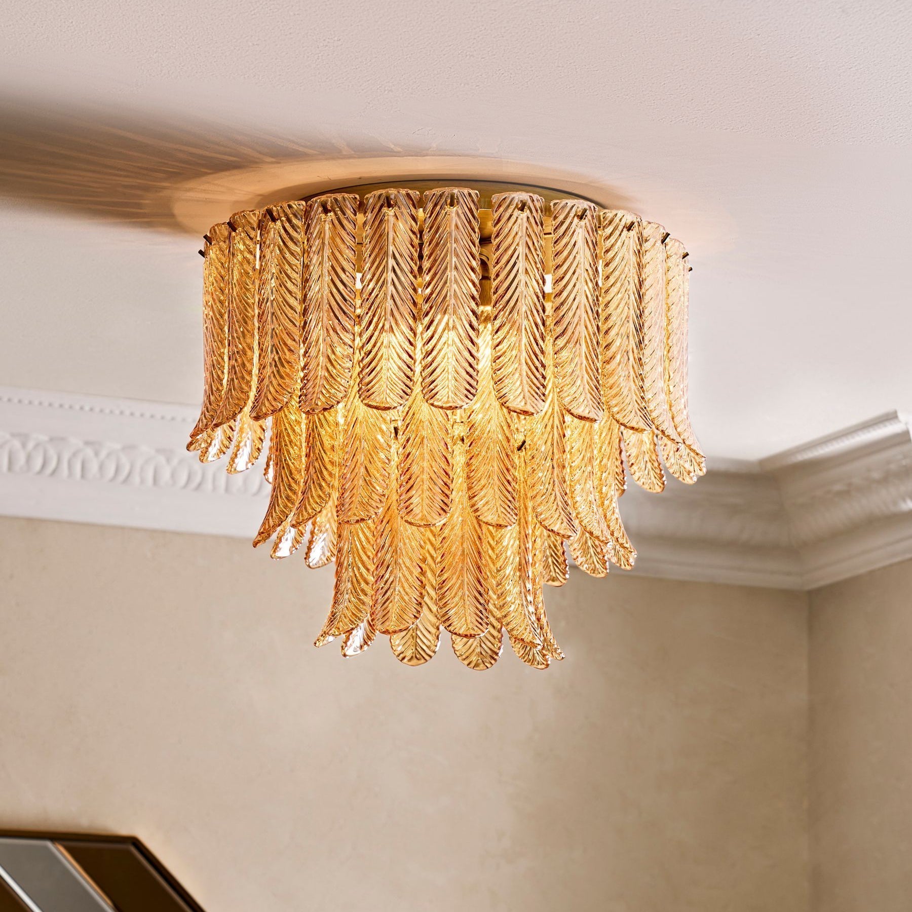 Vosolara Postmoderne Luxus-Deckenleuchte aus Messing und Glas-Letslighting