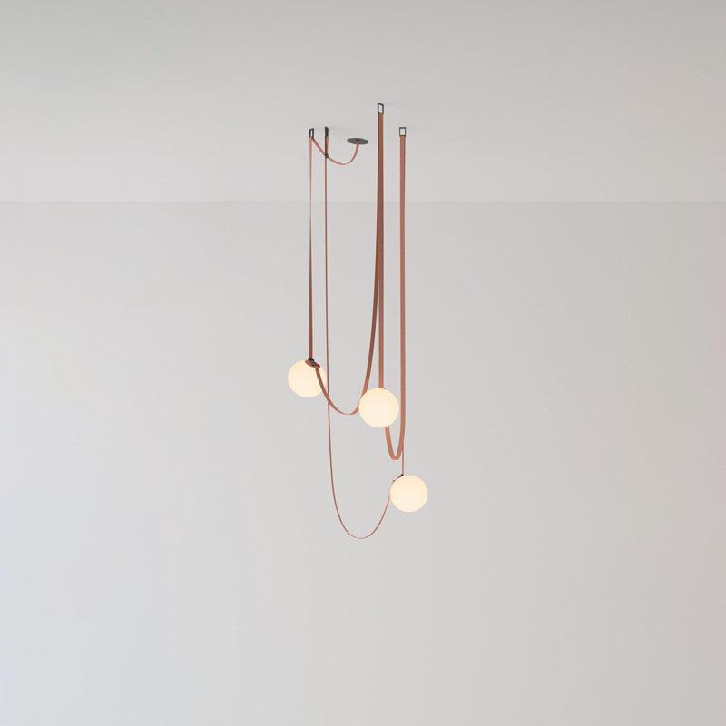 Lustra Pendelleuchte Lederriemen Glas-Letslighting