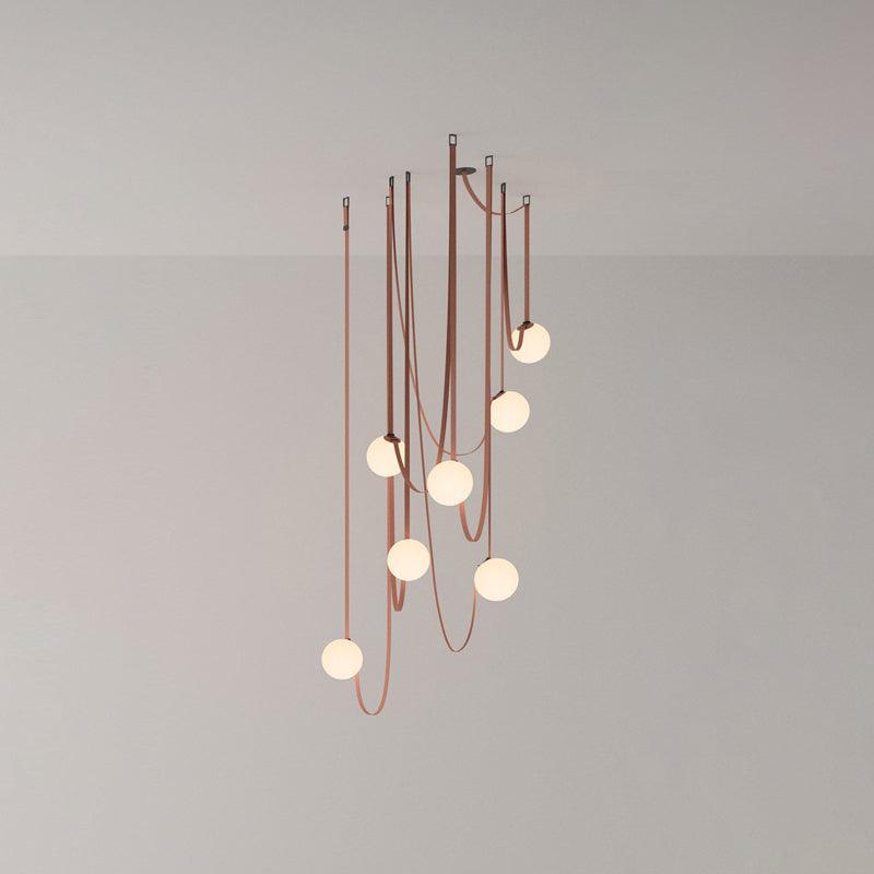 Lustra Pendelleuchte Lederriemen Glas-Letslighting