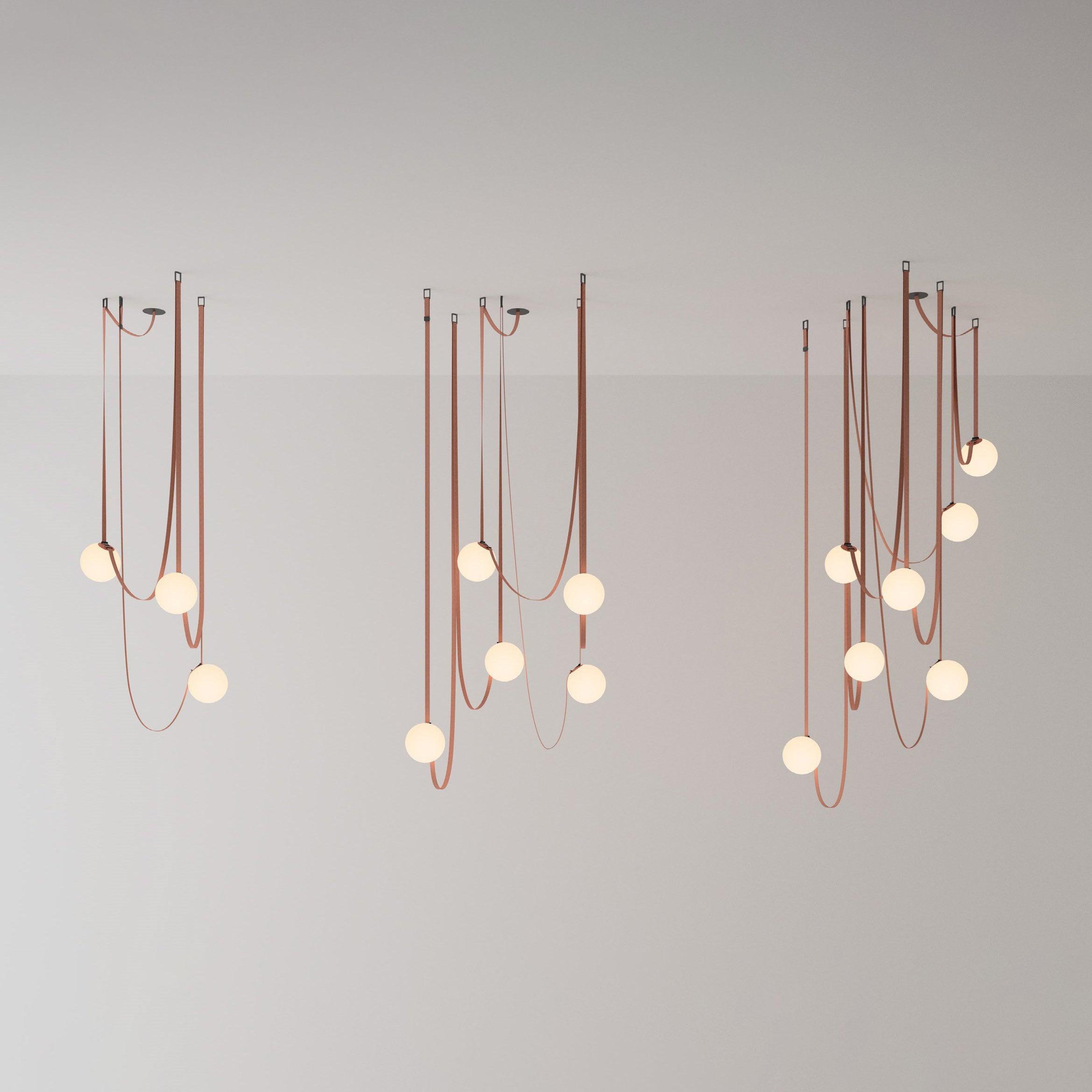 Lustra Pendelleuchte Lederriemen Glas-Letslighting