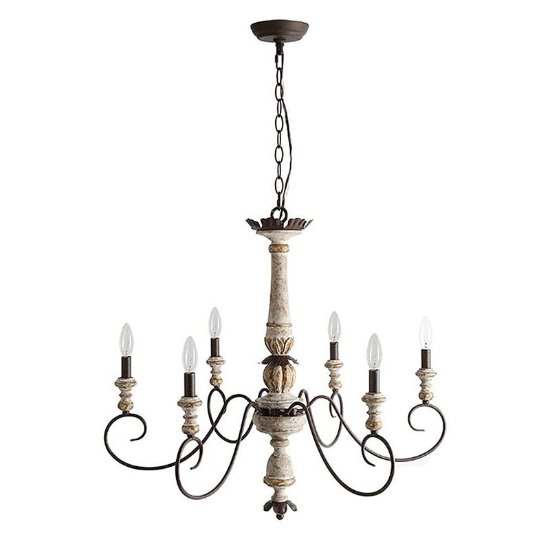 Zonorira Vintage Kronleuchter aus Holz in Kerzenform-Letslighting
