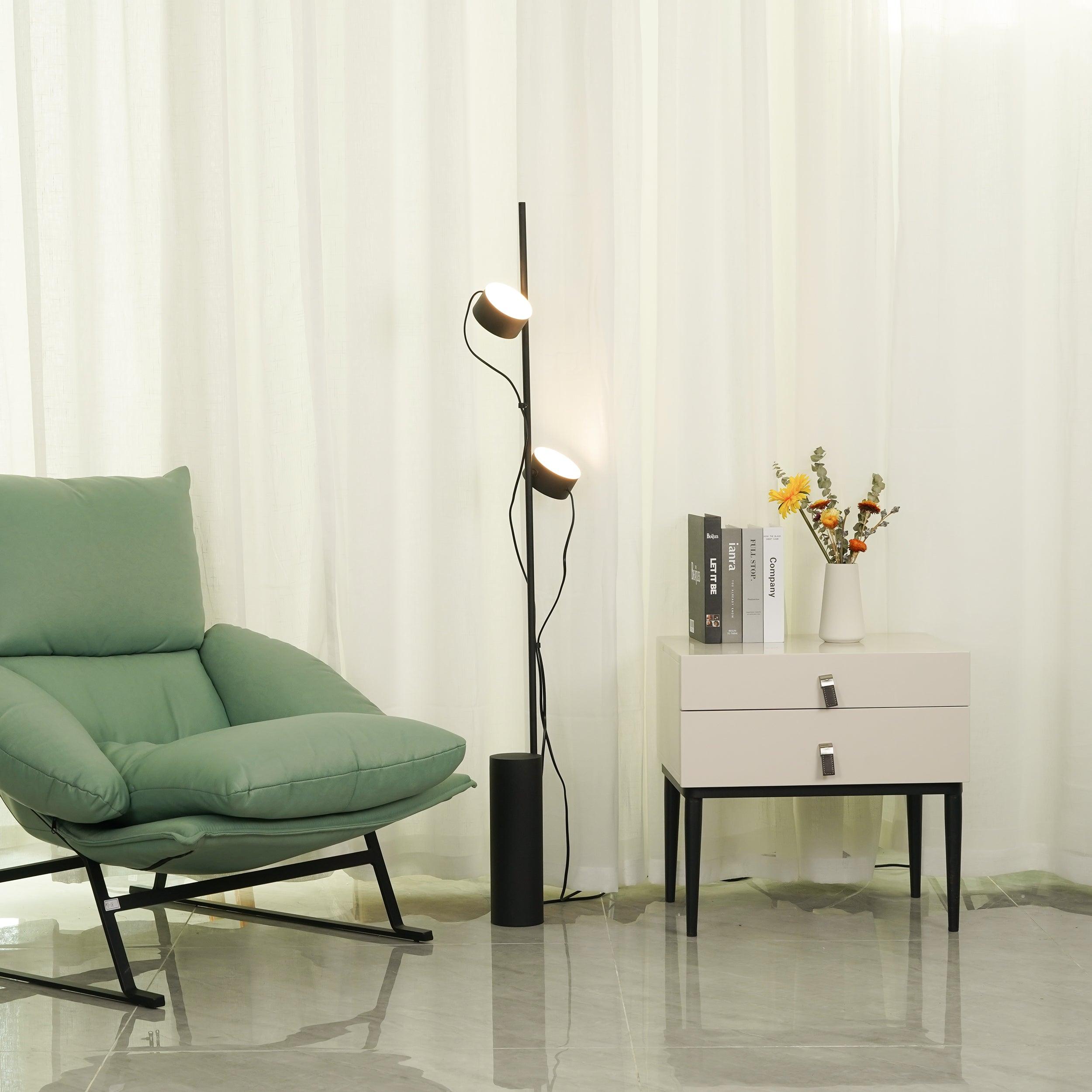 Avi Stehlampe Zylindrisch/Linear Modern, Metall, Schwarz, Schlafzimmer