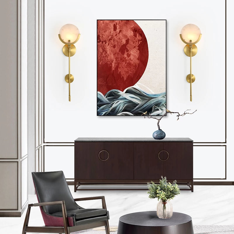 Valentina Moderne Marmor Wandleuchte Gold, Wohnzimmer/Schlafzimmer, Metall