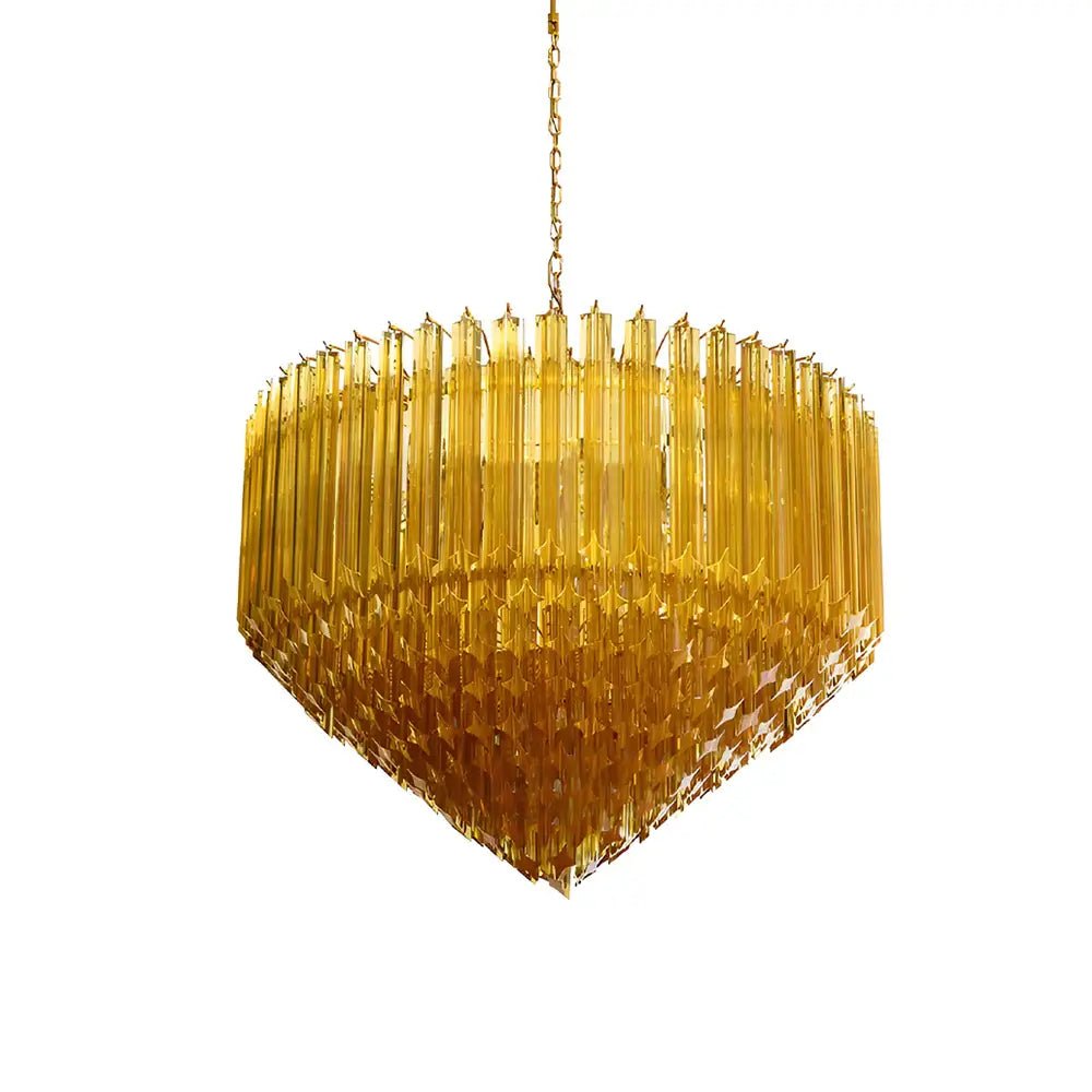 Aurora Chandelier Amber Murano Glass Prism Grand Art - Neutralighting