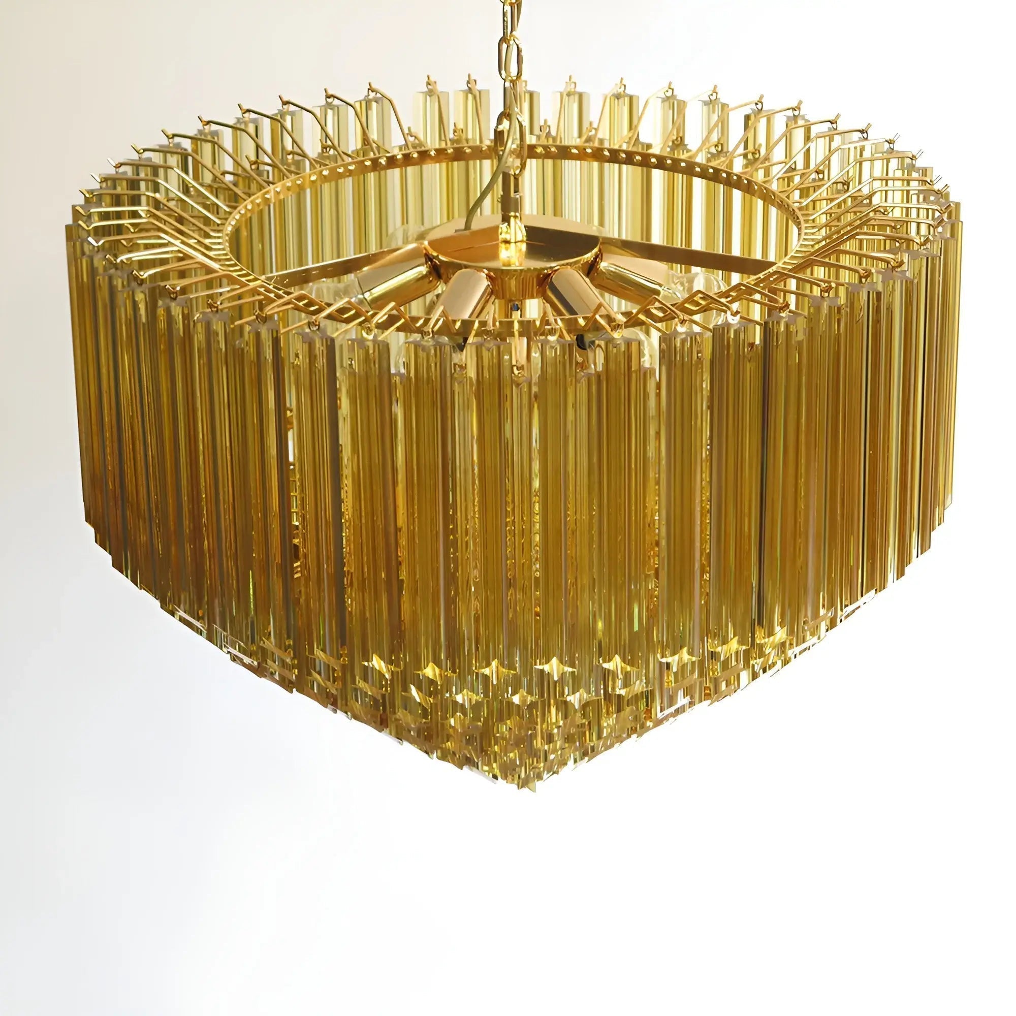 Aurora Chandelier Amber Murano Glass Prism Grand Art - Neutralighting