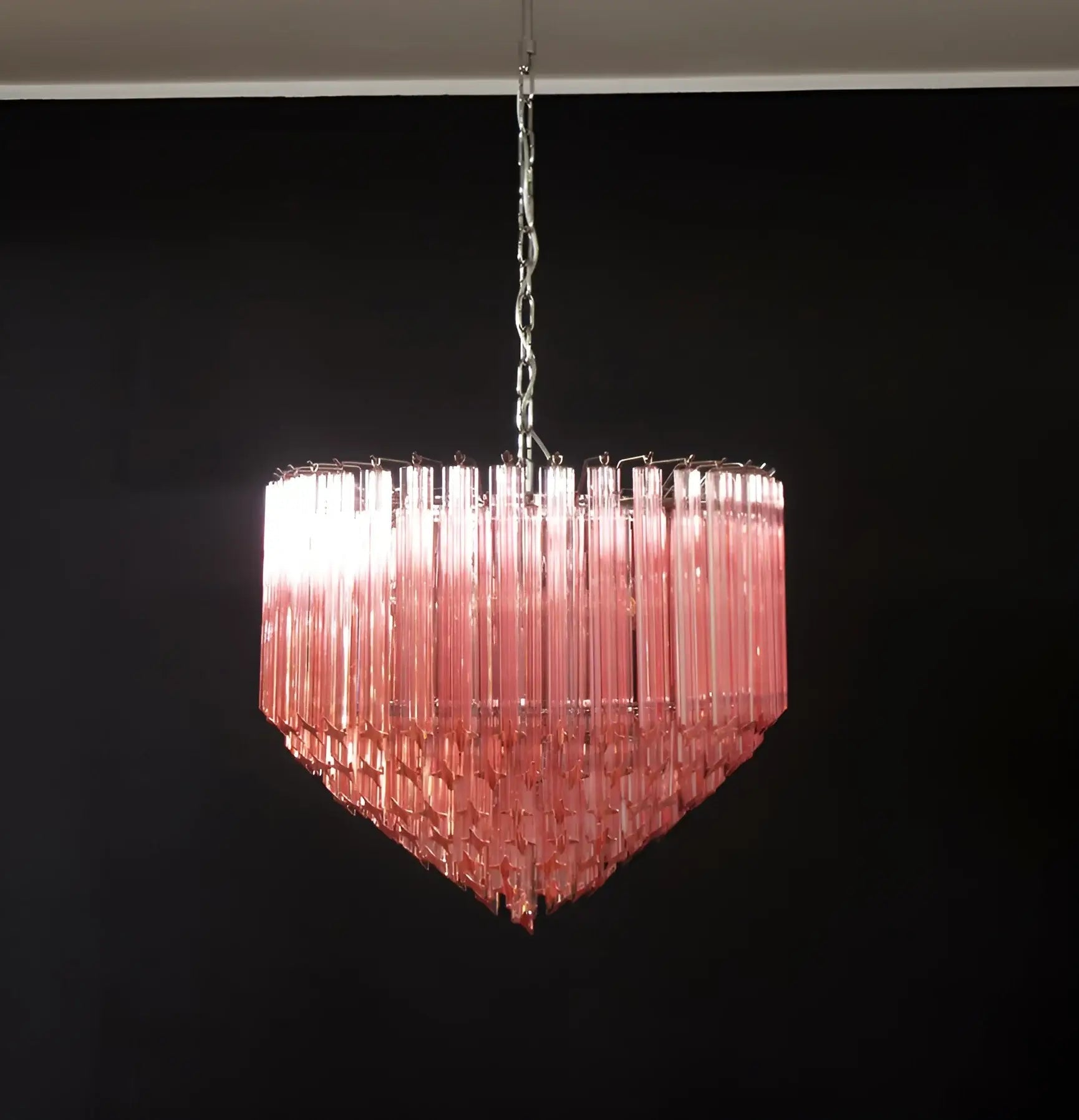 Aurora Chandelier Pink Glass Prisms Geometric - Neutralighting