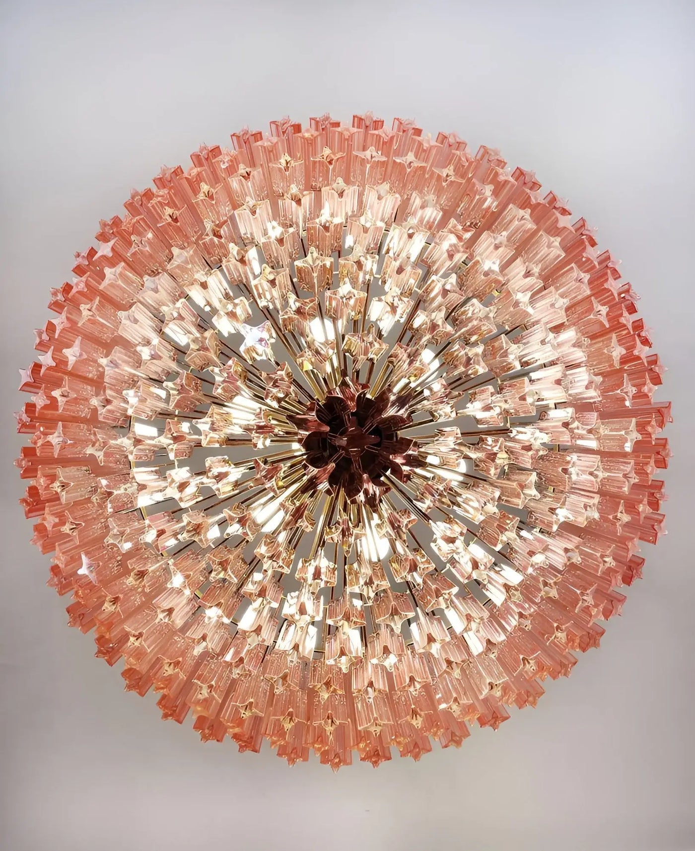 Aurora Chandelier Pink Glass Prisms Geometric - Neutralighting