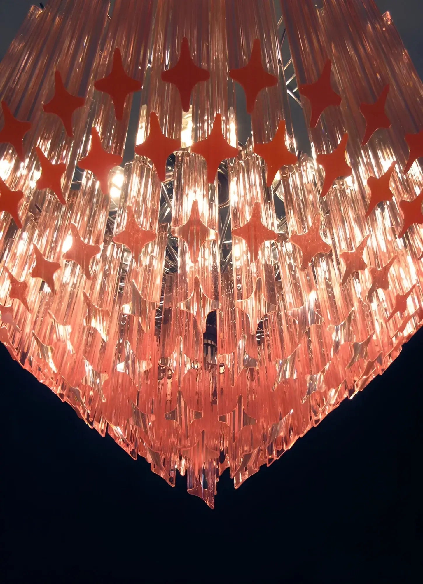 Aurora Chandelier Pink Glass Prisms Geometric - Neutralighting