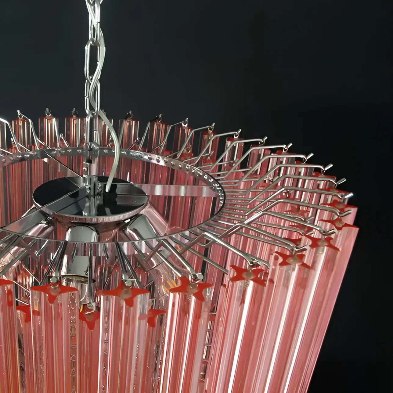 Aurora Chandelier Pink Glass Prisms Geometric - Neutralighting
