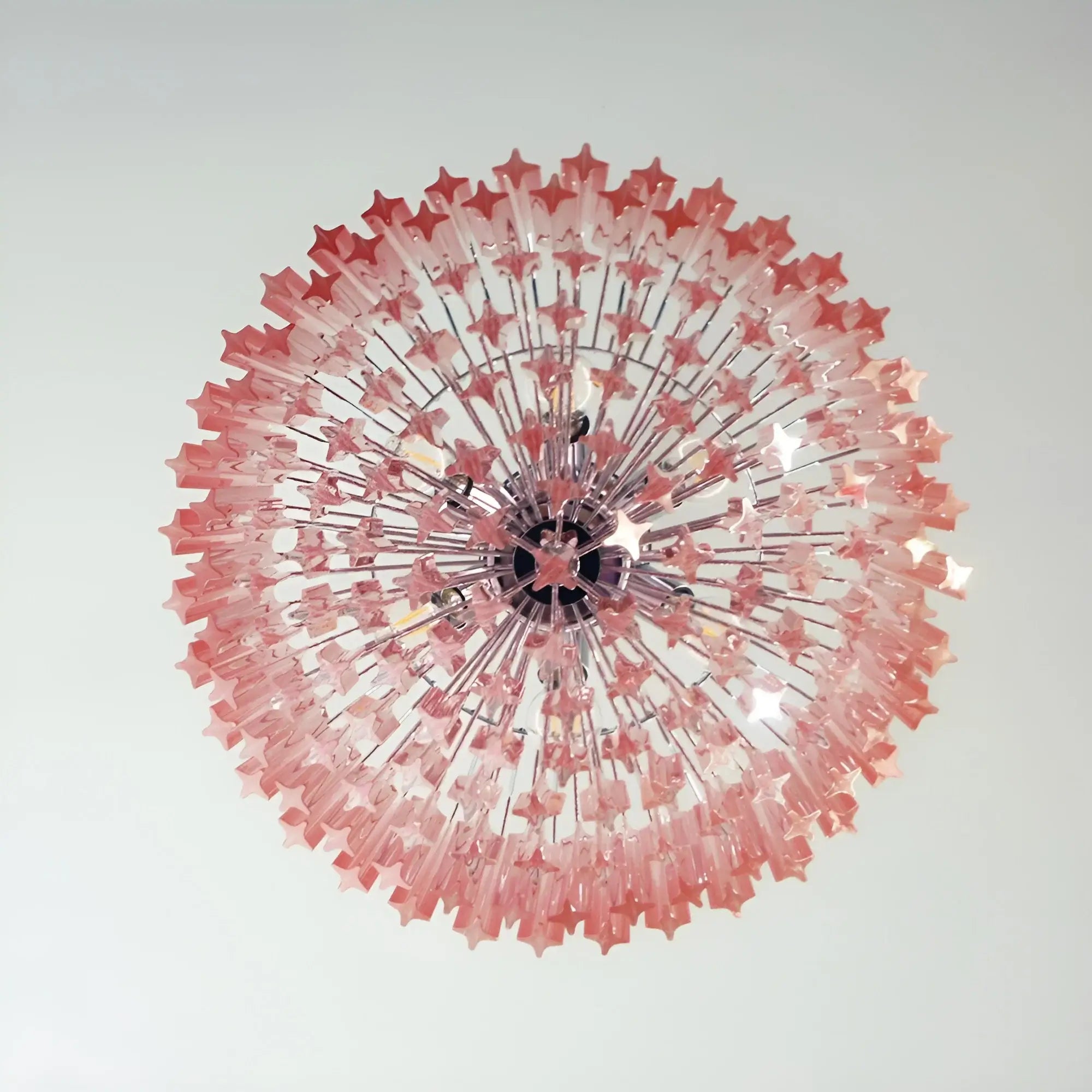 Aurora Chandelier Pink Glass Prisms Geometric - Neutralighting