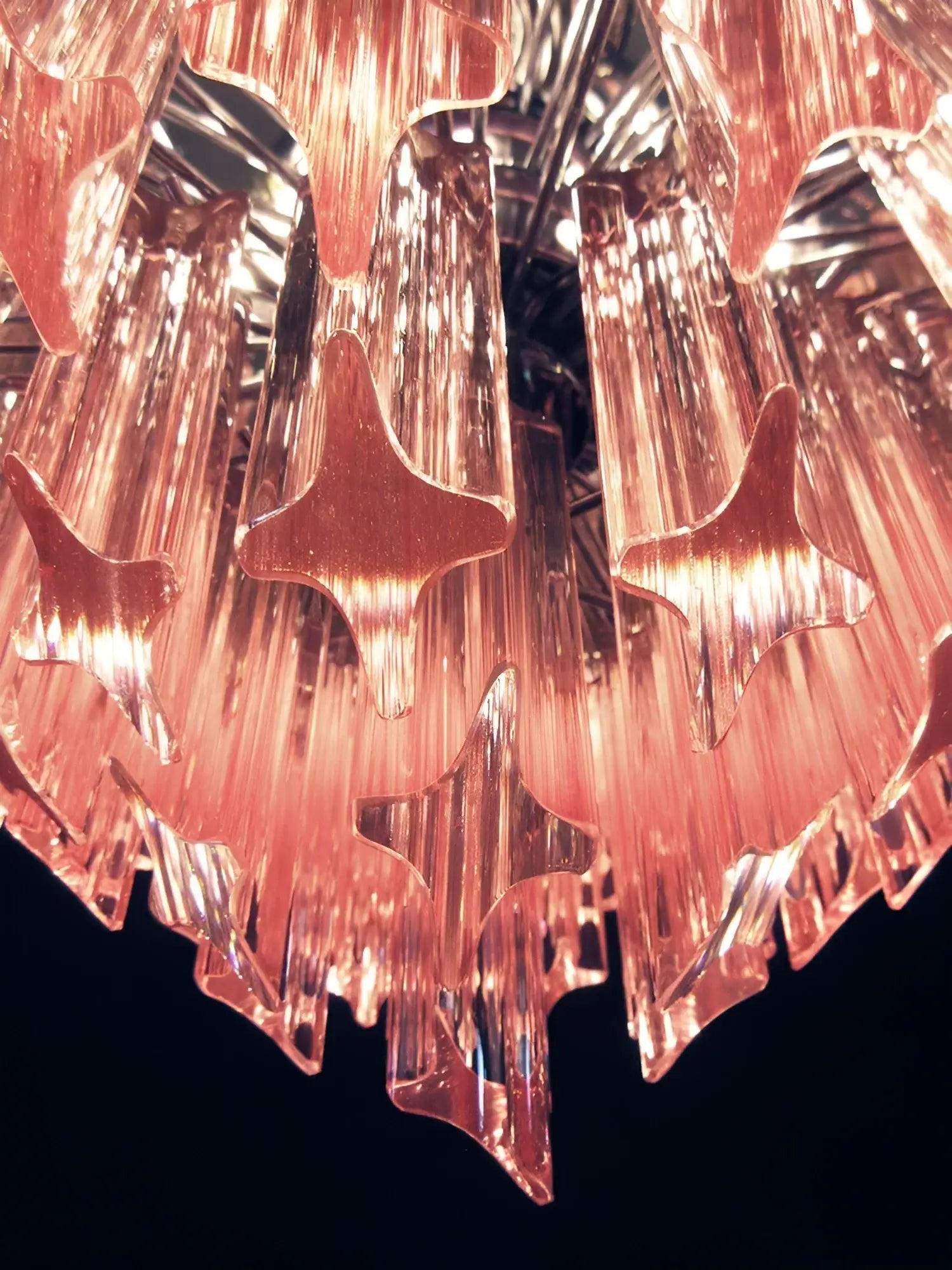 Aurora Chandelier Pink Glass Prisms Geometric - Neutralighting