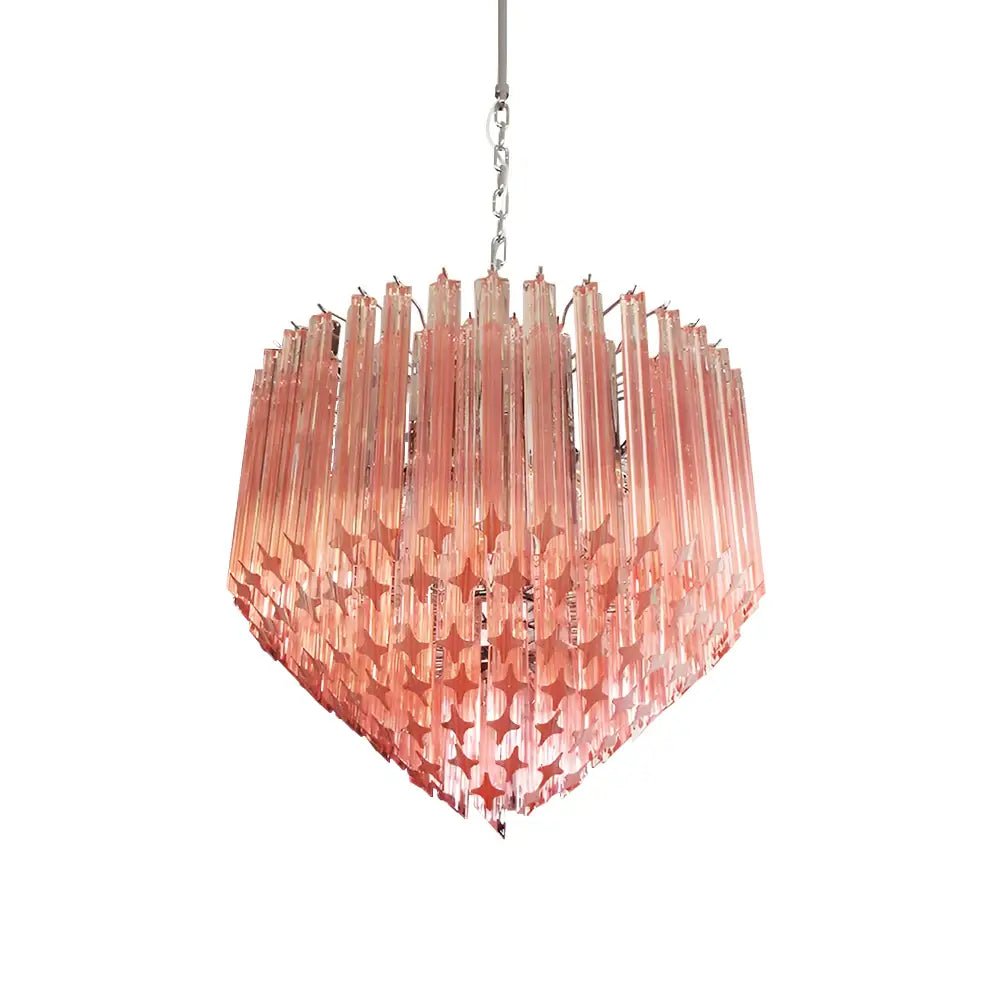 Aurora Chandelier Pink Glass Prisms Geometric - Neutralighting