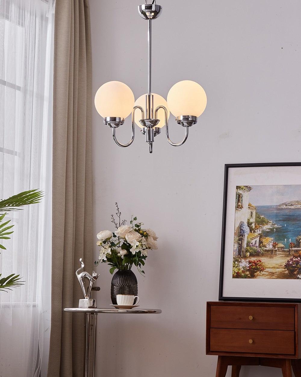 Lustra Kronleuchter Globe Chrom Vintage-Letslighting