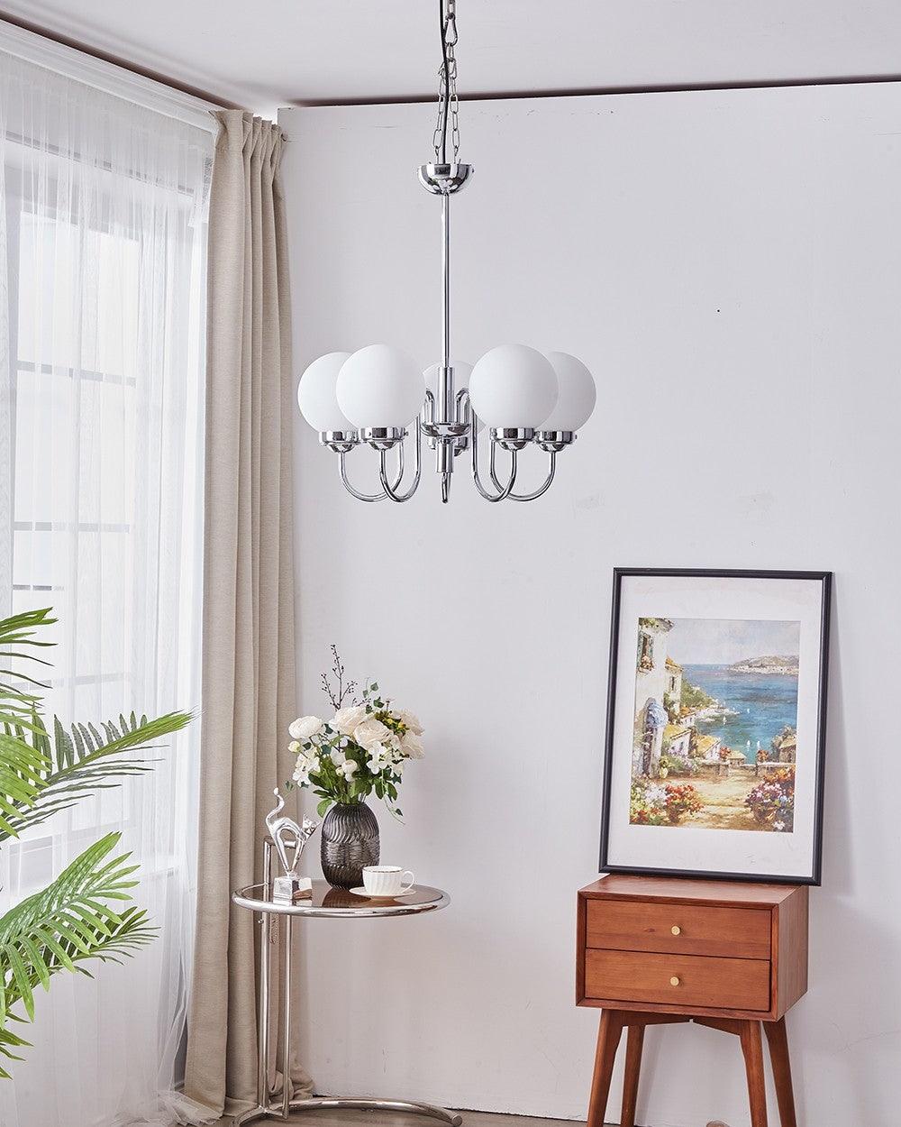 Lustra Kronleuchter Globe Chrom Vintage-Letslighting