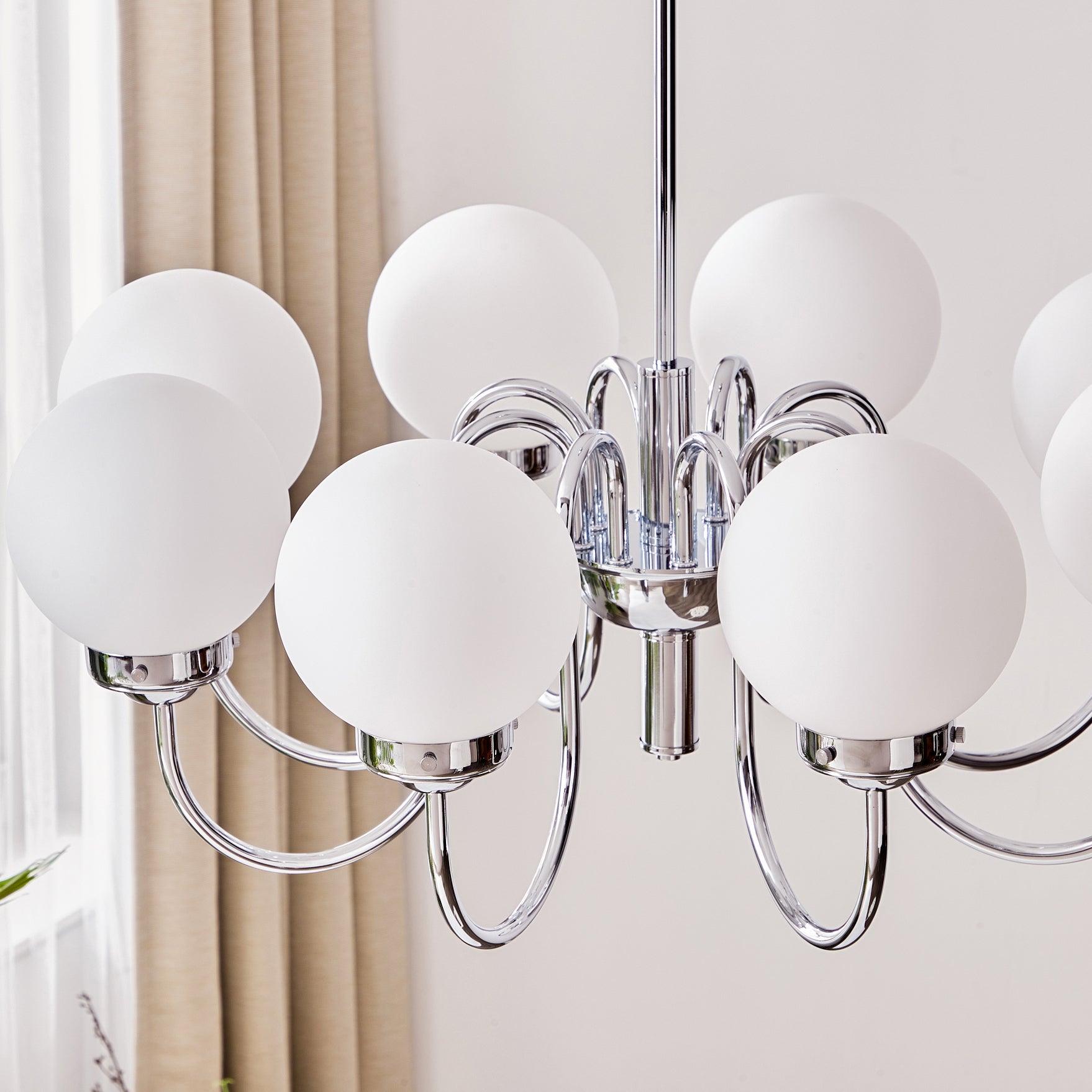 Lustra Kronleuchter Globe Chrom Vintage-Letslighting