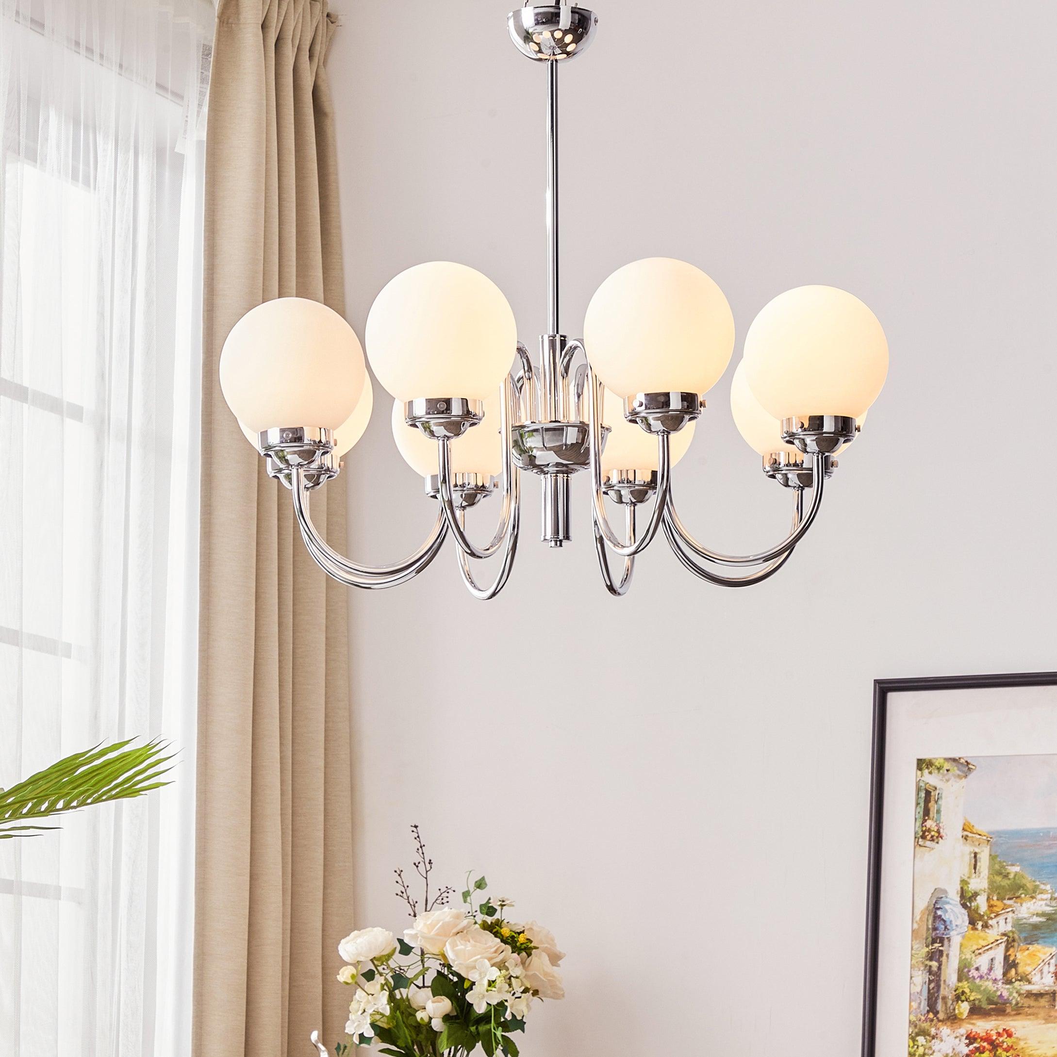 Lustra Kronleuchter Globe Chrom Vintage-Letslighting