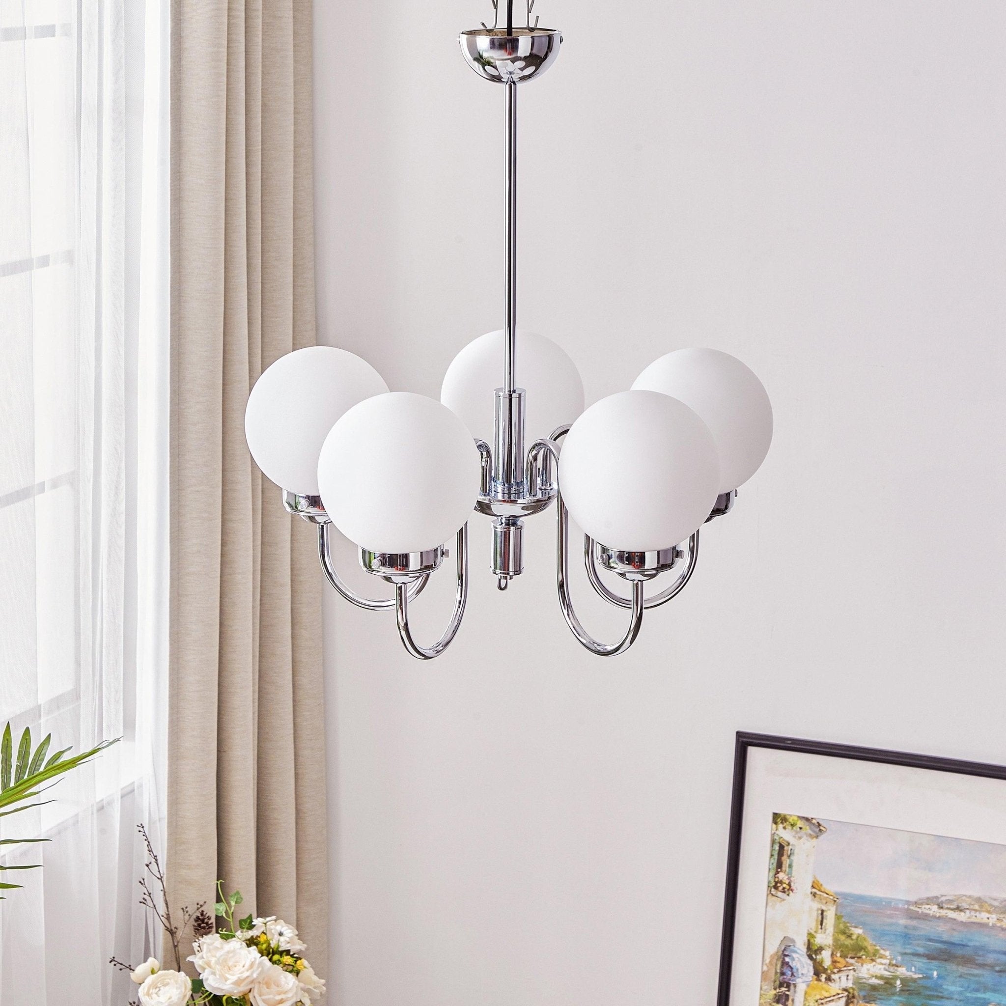 Lustra Kronleuchter Globe Chrom Vintage-Letslighting
