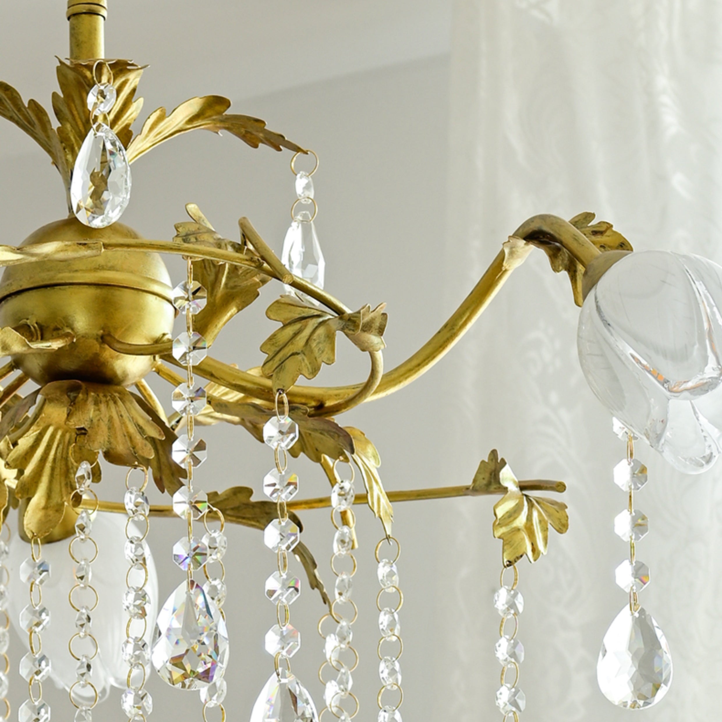 Vasorus Vintage Industrial Brass Crystal Chandelier - Letslighting