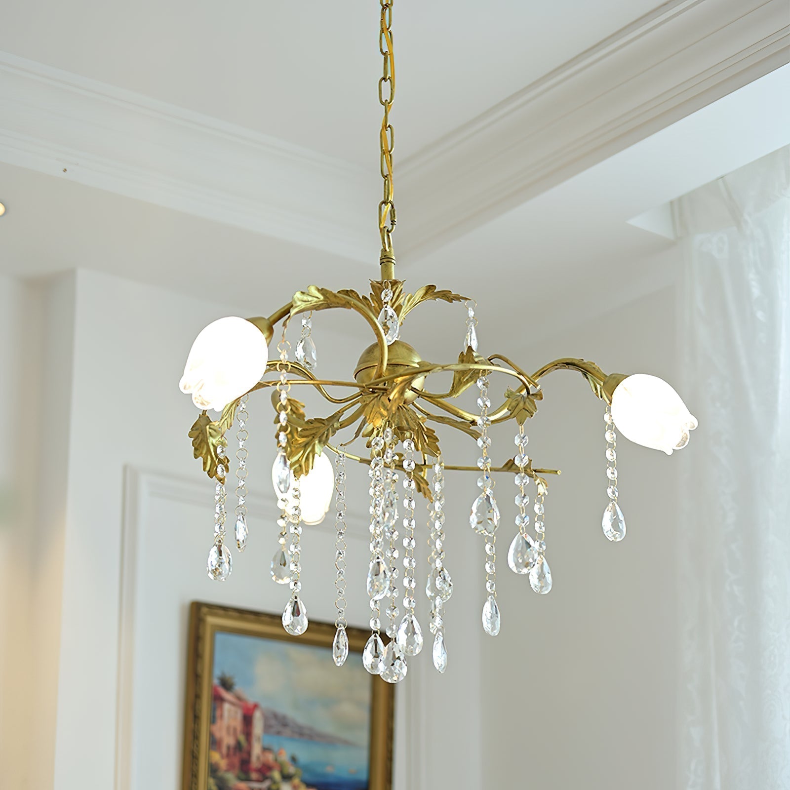 Vasorus Vintage Industrial Brass Crystal Chandelier - Letslighting