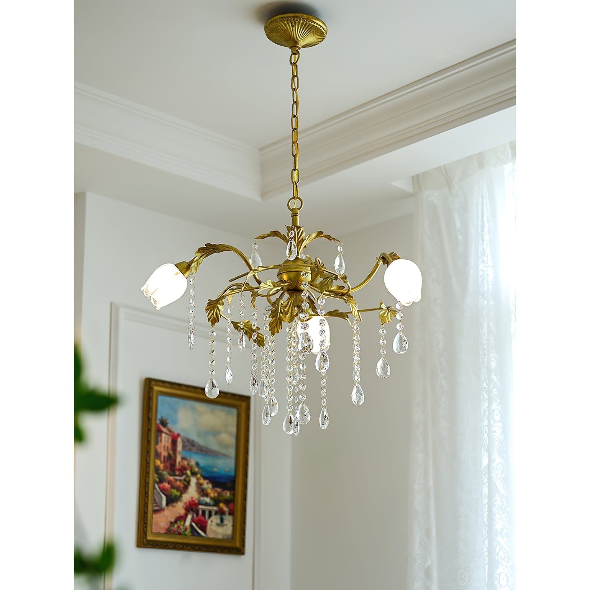 Vasorus Vintage Industrial Brass Crystal Chandelier - Letslighting