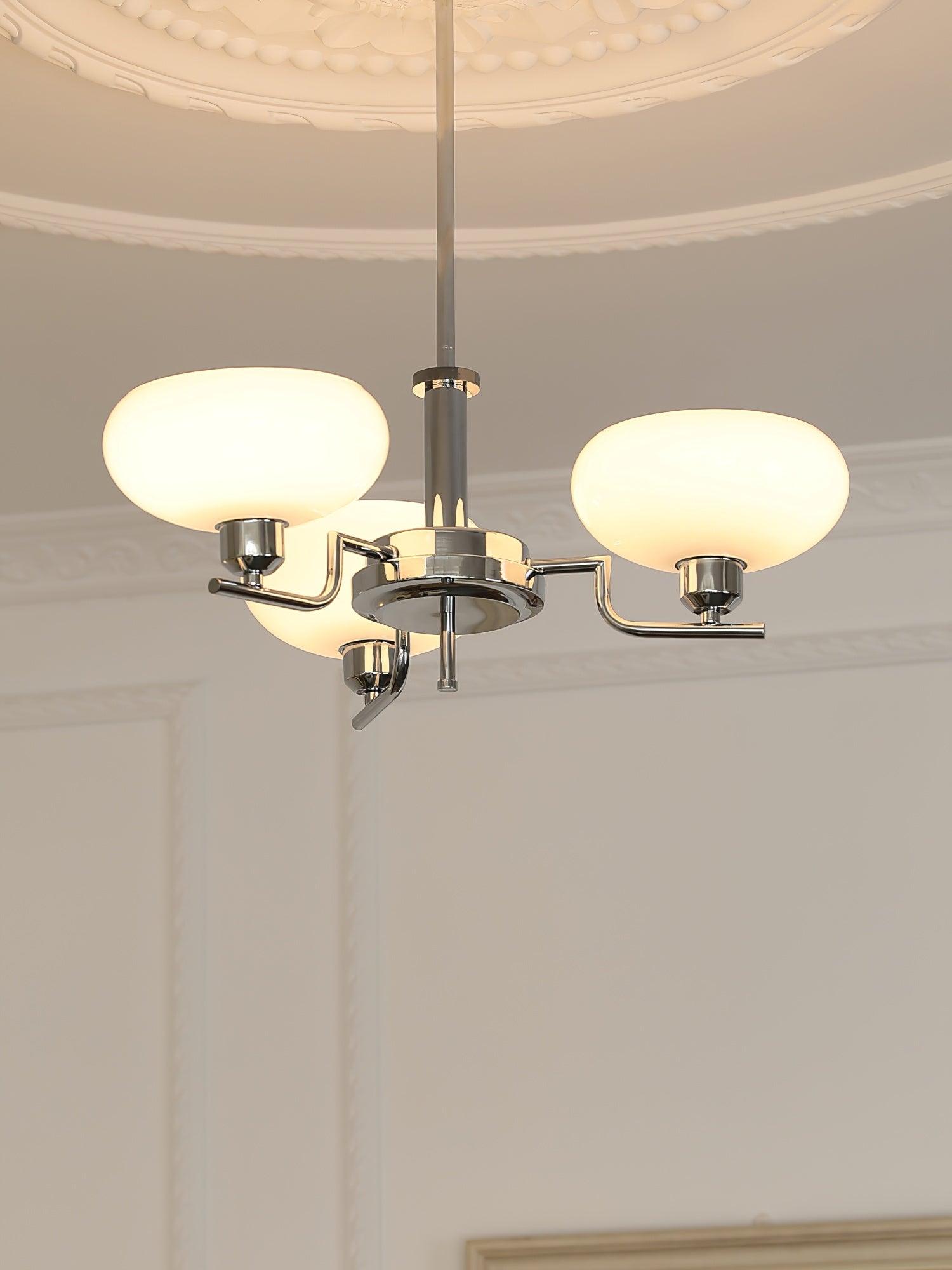 Lustra Glaskugel Pendelleuchte Messingrahmen-Letslighting