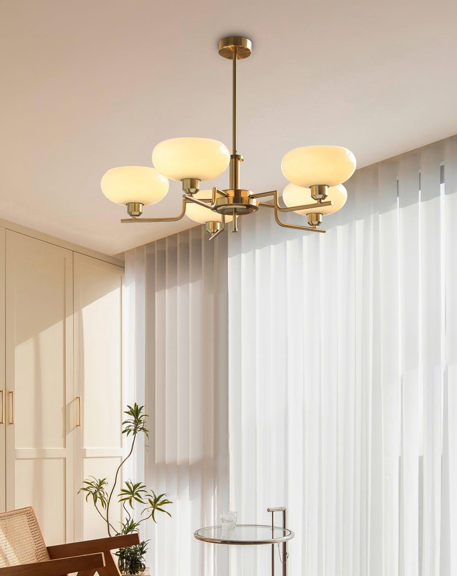 Lustra Glaskugel Pendelleuchte Messingrahmen-Letslighting