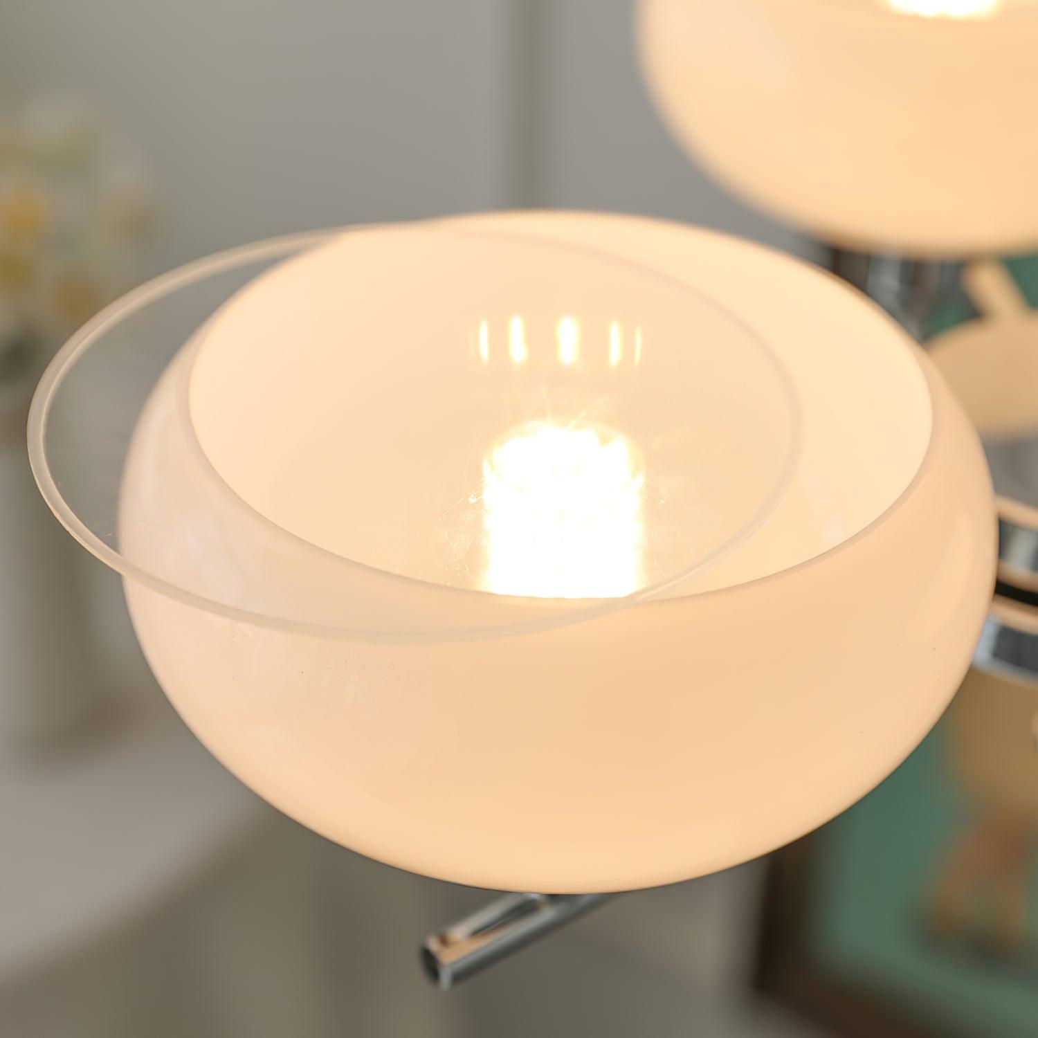Lustra Glaskugel Pendelleuchte Messingrahmen-Letslighting