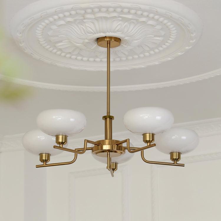 Lustra Glaskugel Pendelleuchte Messingrahmen-Letslighting