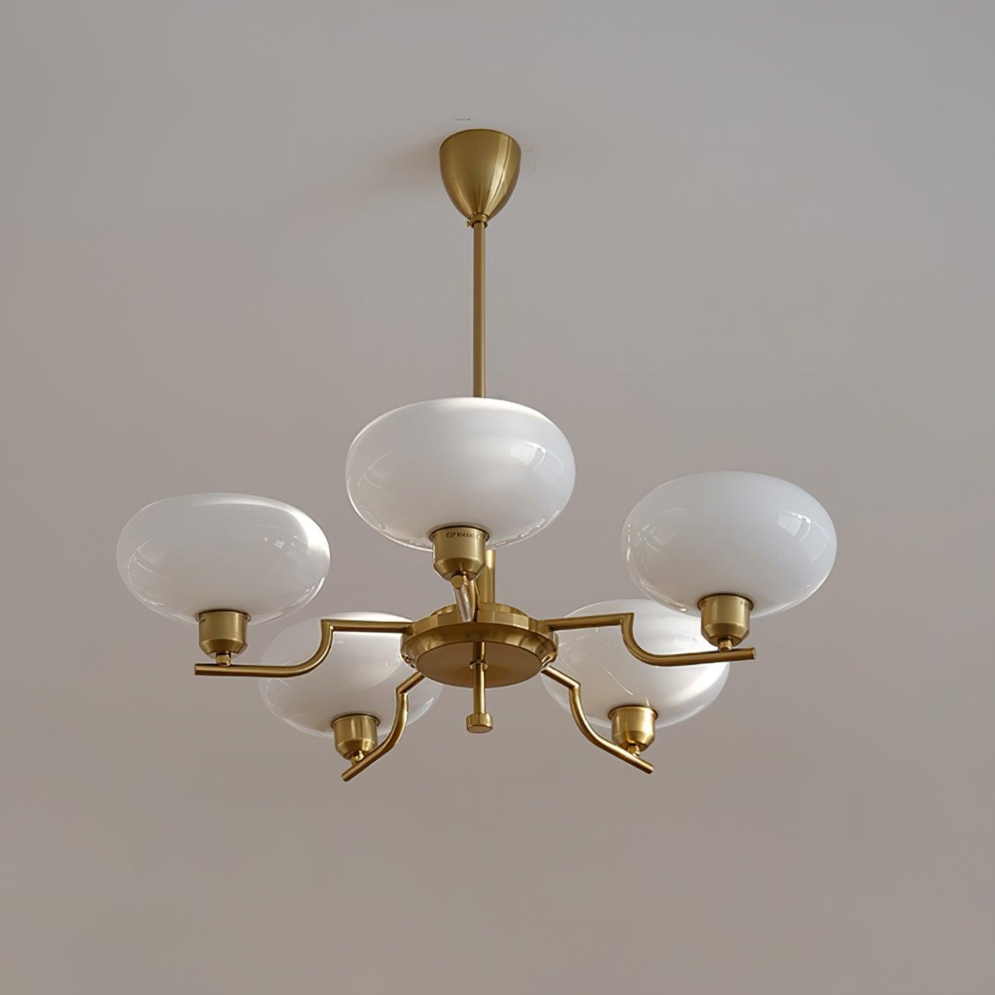 Lustra Glaskugel Pendelleuchte Messingrahmen-Letslighting