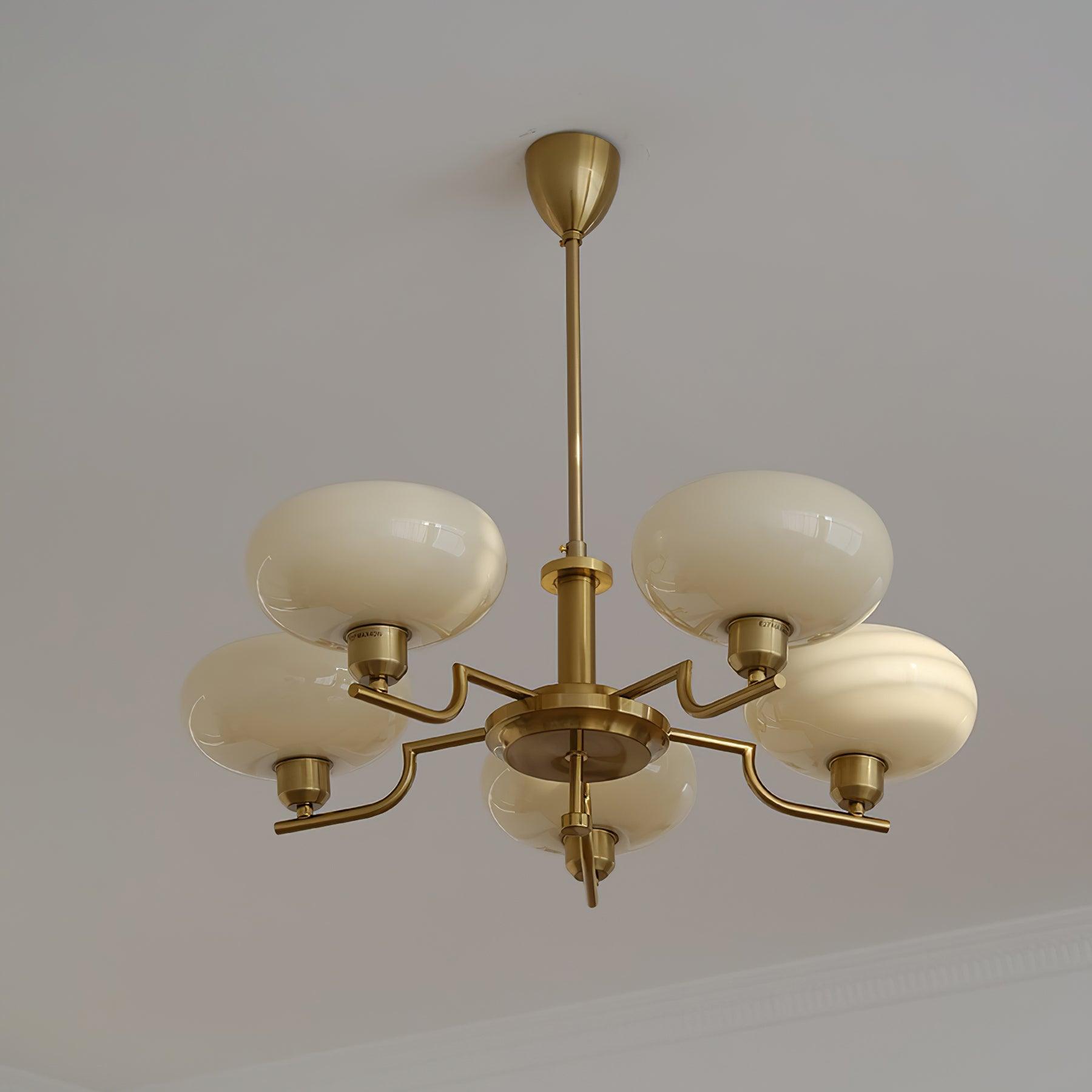 Lustra Glaskugel Pendelleuchte Messingrahmen-Letslighting