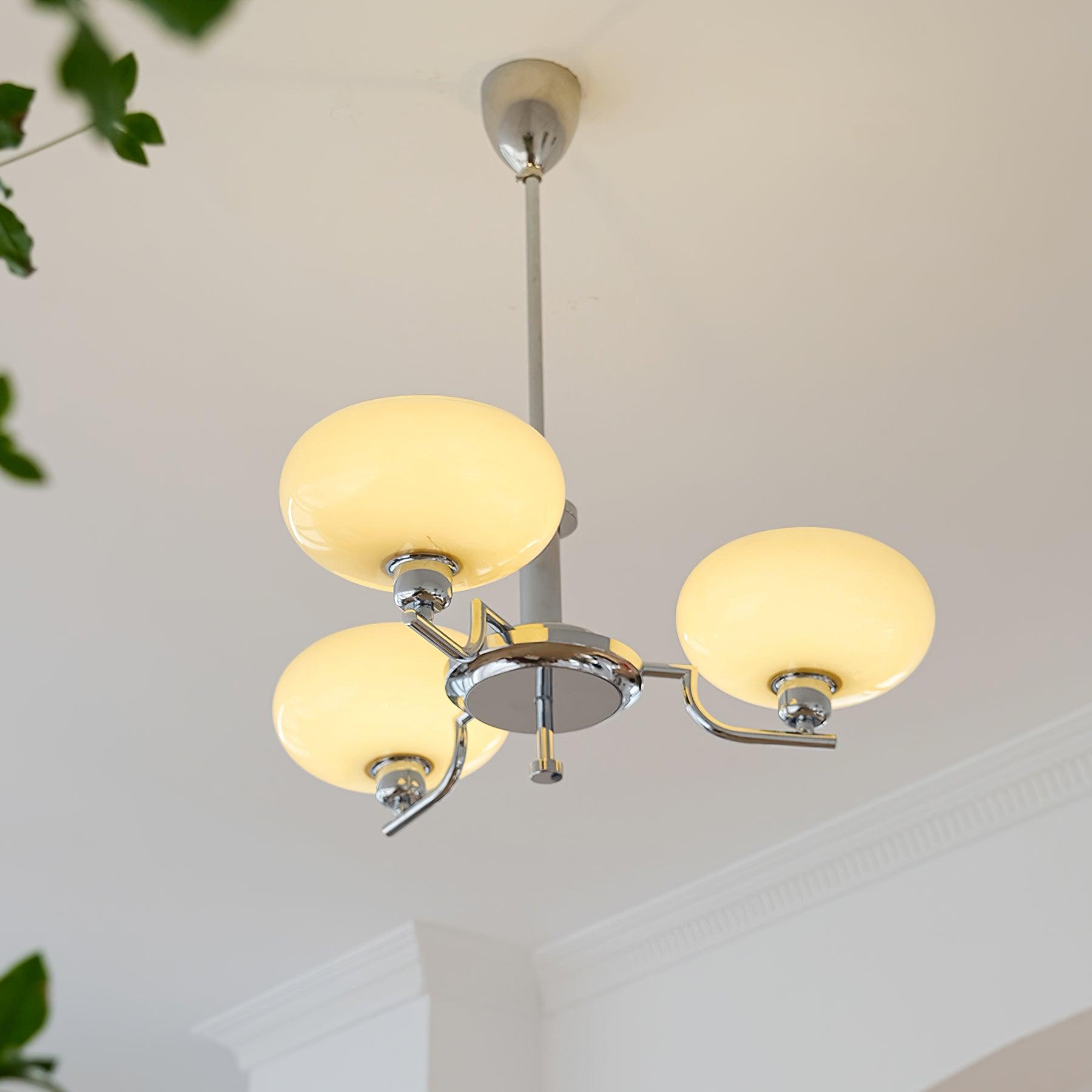 Lustra Glaskugel Pendelleuchte Messingrahmen-Letslighting