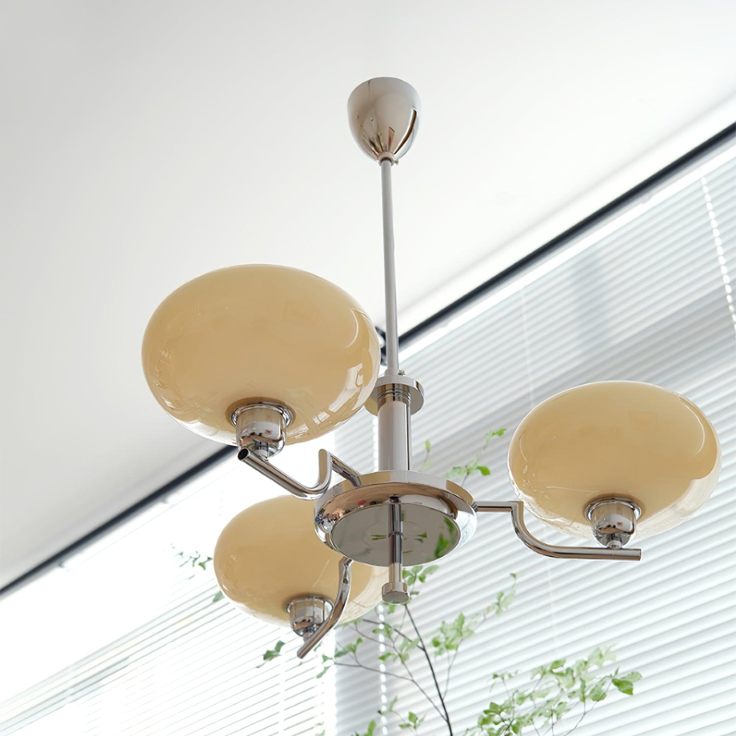 Lustra Glaskugel Pendelleuchte Messingrahmen-Letslighting