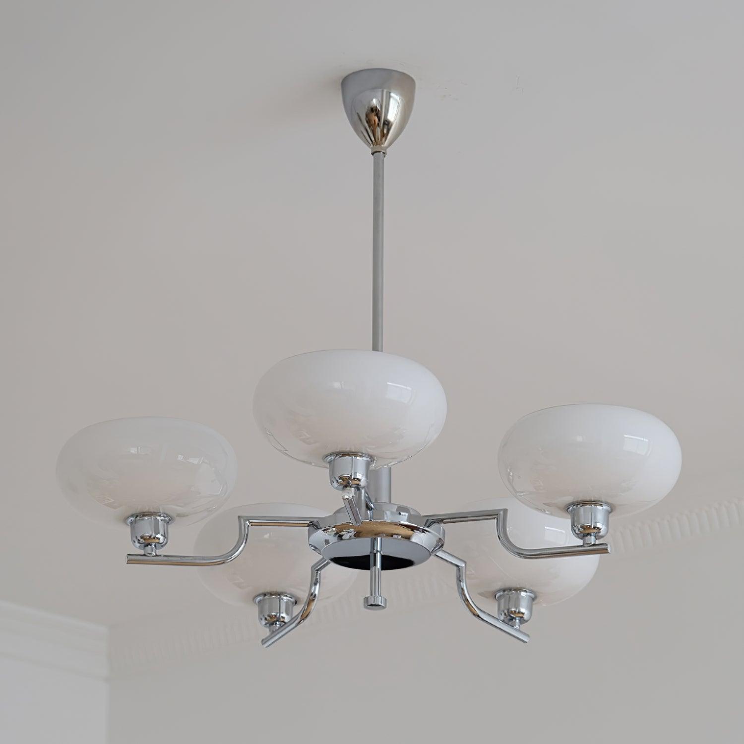 Lustra Glaskugel Pendelleuchte Messingrahmen-Letslighting