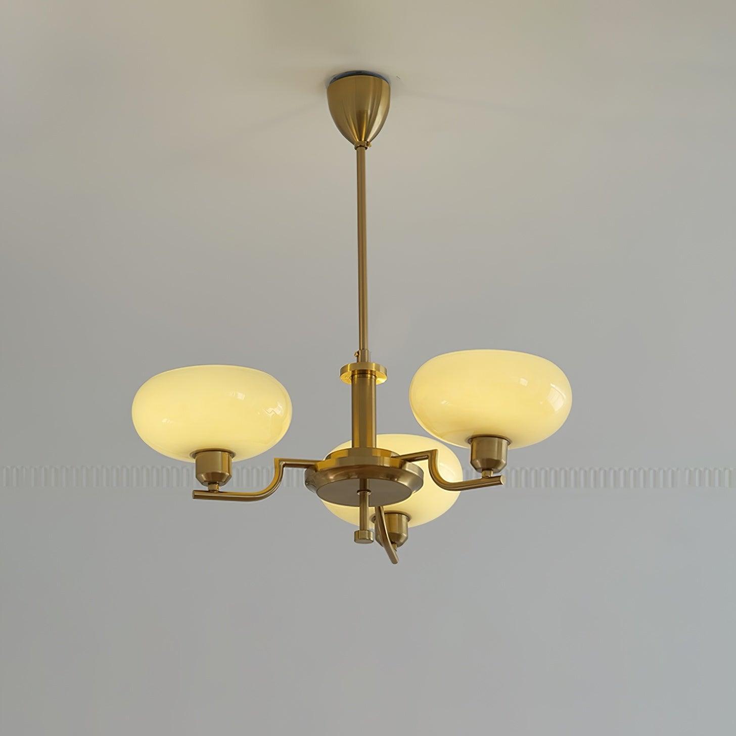 Lustra Glaskugel Pendelleuchte Messingrahmen-Letslighting