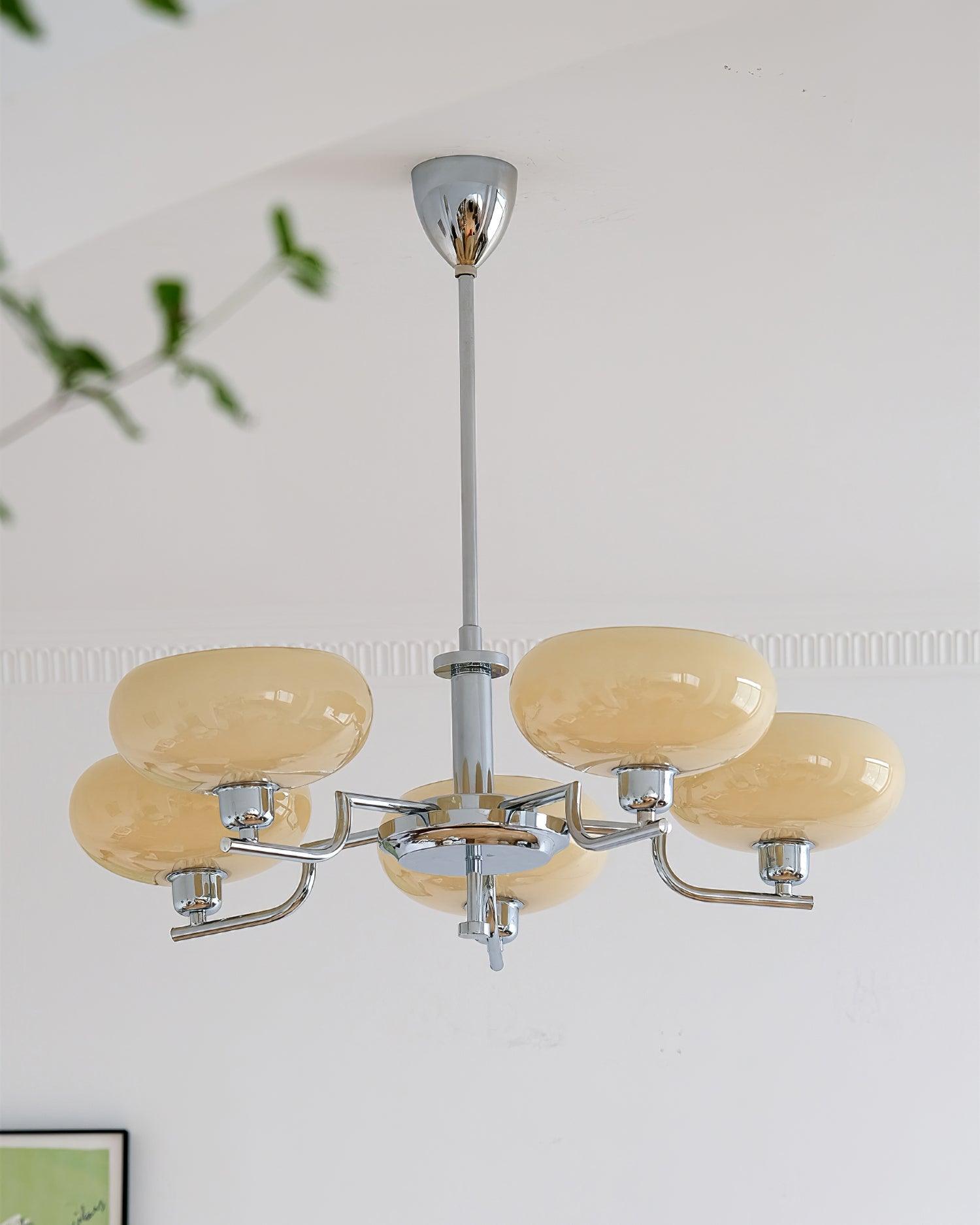 Lustra Glaskugel Pendelleuchte Messingrahmen-Letslighting