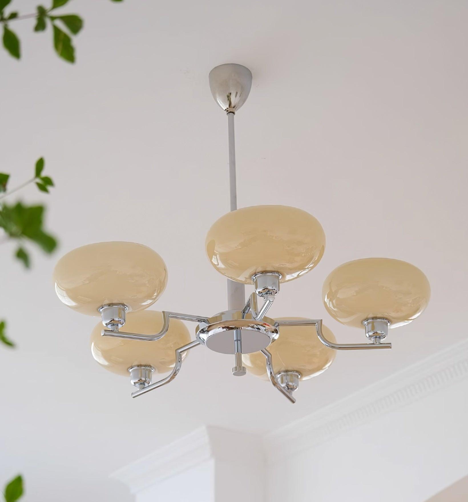 Lustra Glaskugel Pendelleuchte Messingrahmen-Letslighting