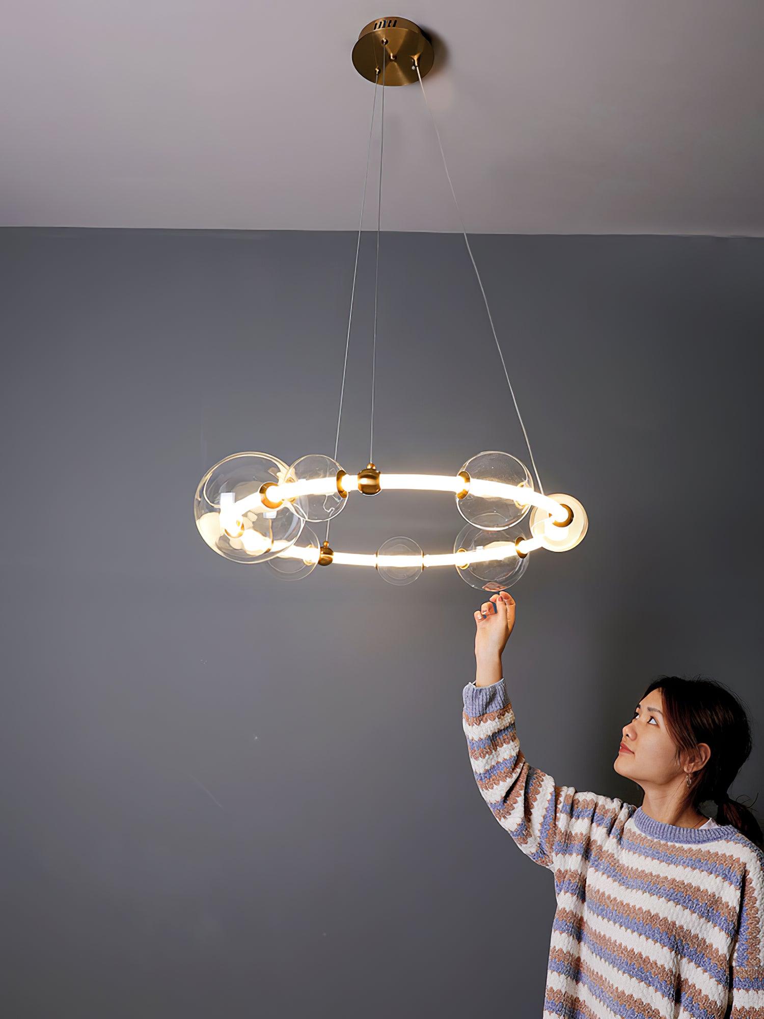 Lustra Kronleuchter Bubble Clear Ring Minimalist-Letslighting