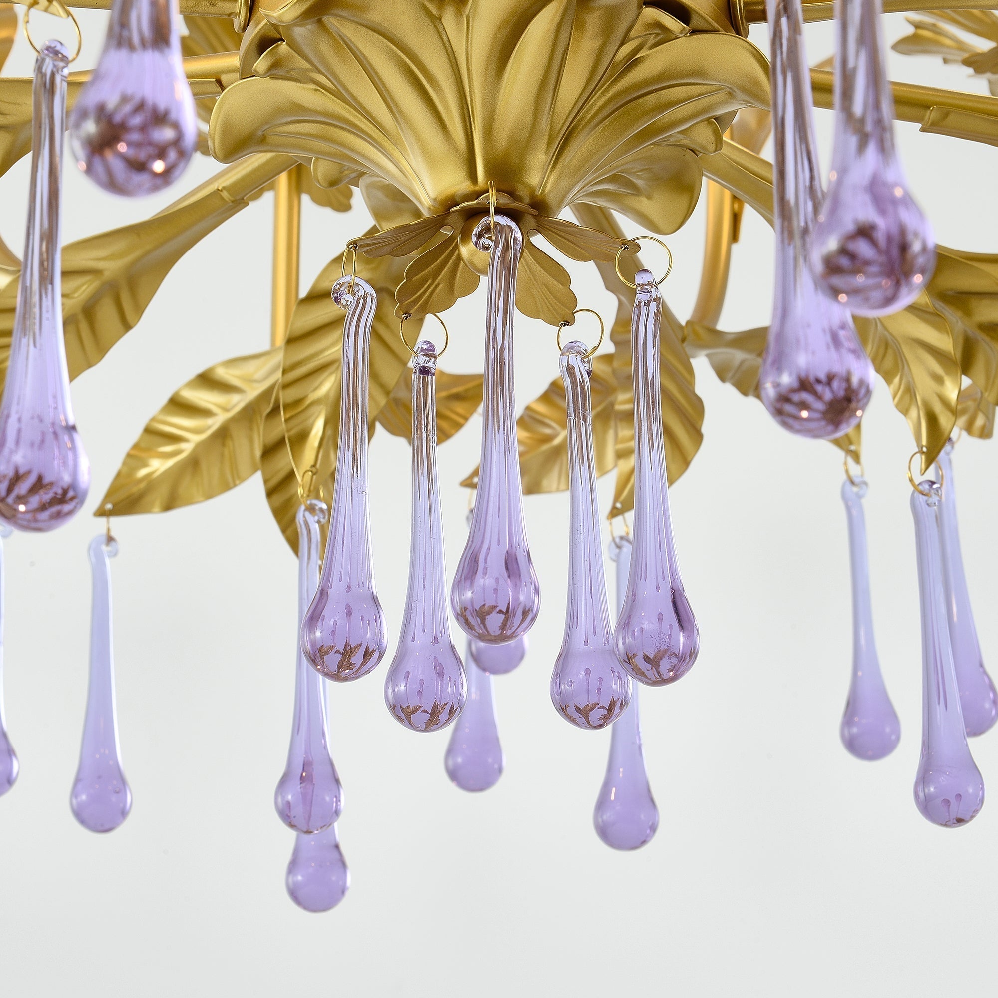 Ilvenel Postmoderner Luxus-Kronleuchter aus Violettem Glas-Letslighting