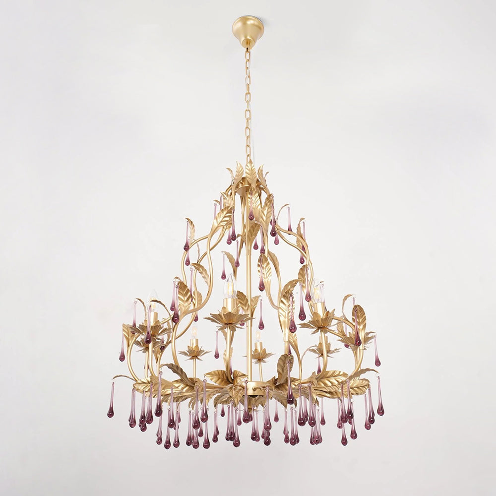 Ilvenel Postmoderner Luxus-Kronleuchter aus Violettem Glas-Letslighting