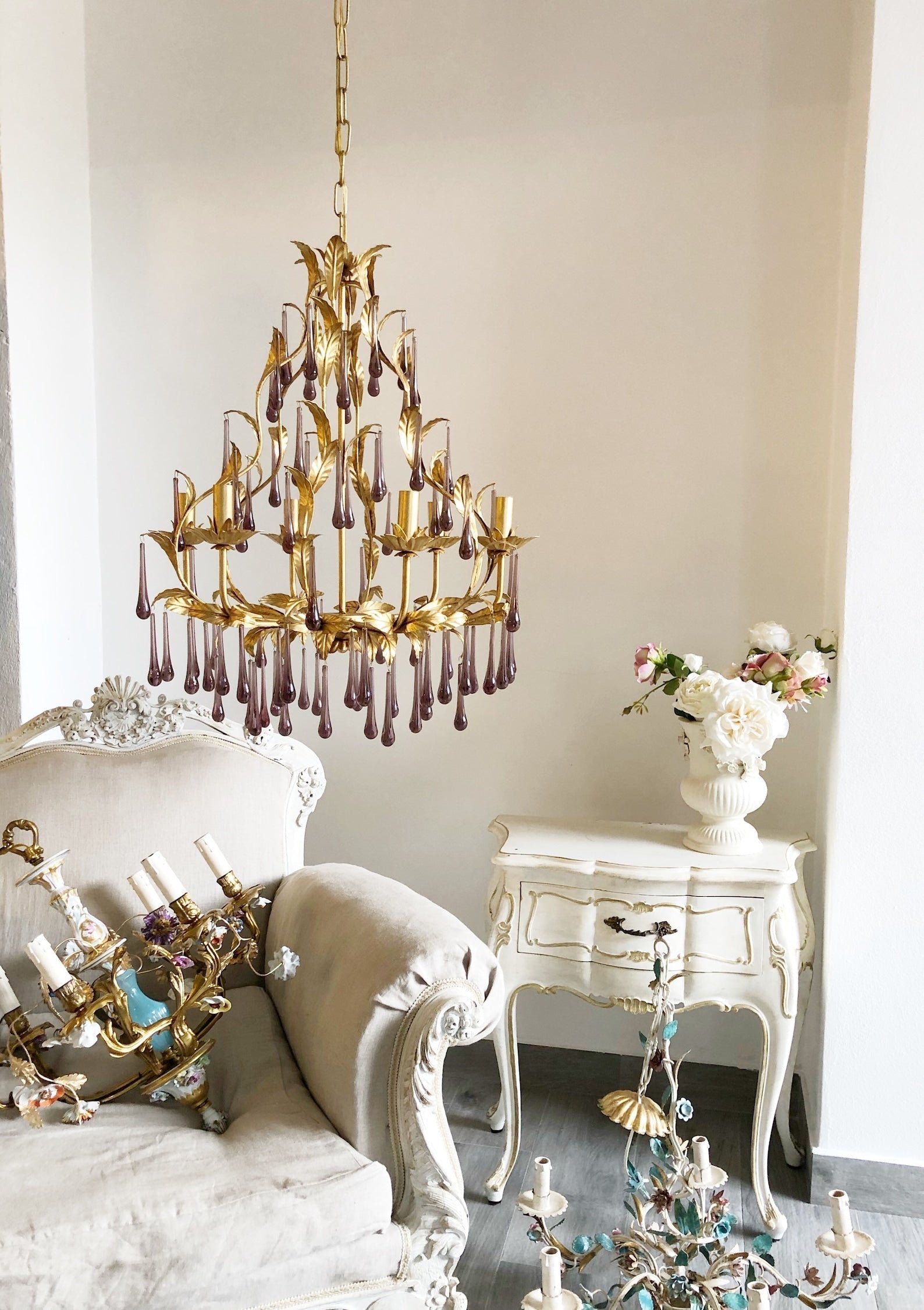 Ilvenel Postmoderner Luxus-Kronleuchter aus Violettem Glas-Letslighting