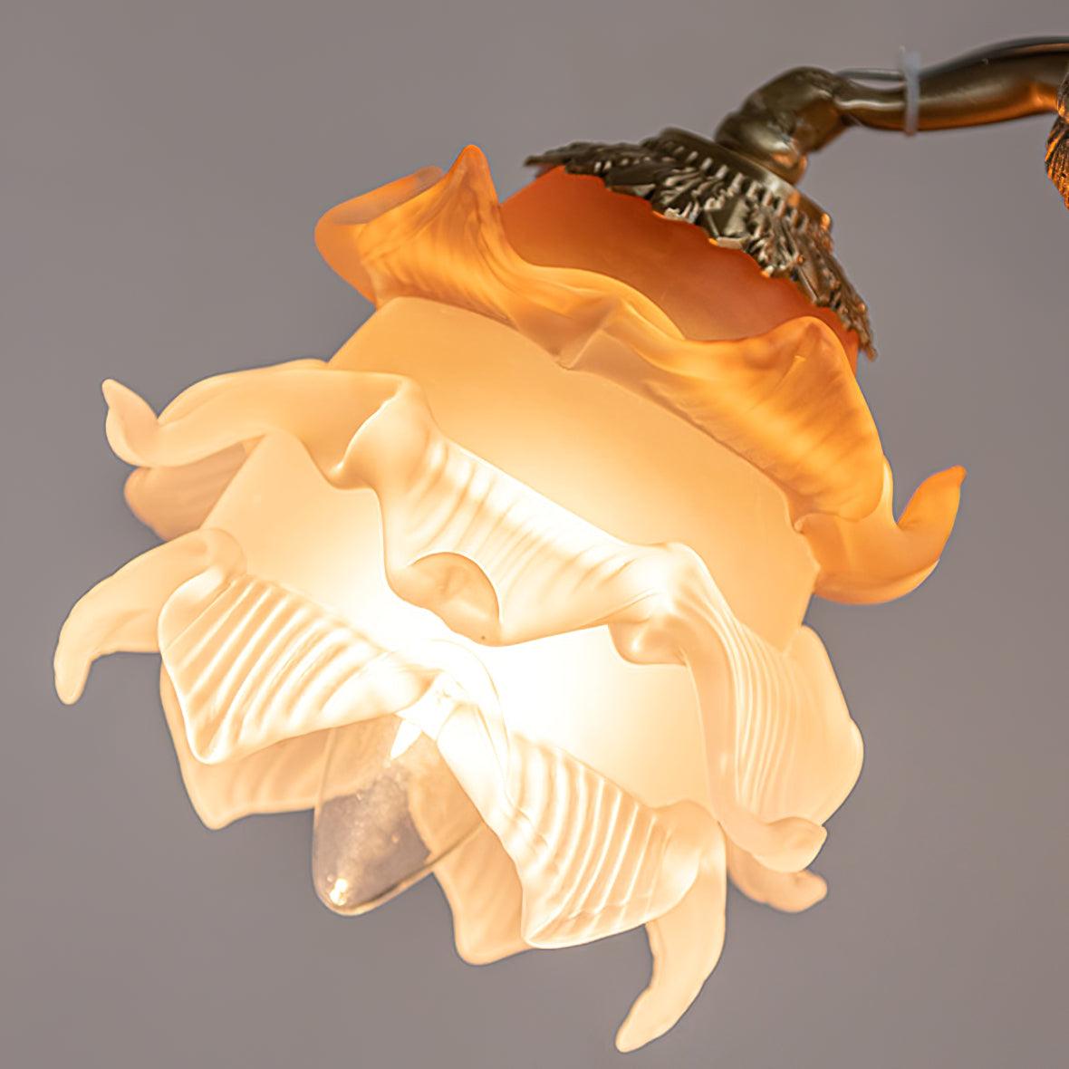 Lustra Kronleuchter Messing Aufhängung Blume Vintage-Letslighting
