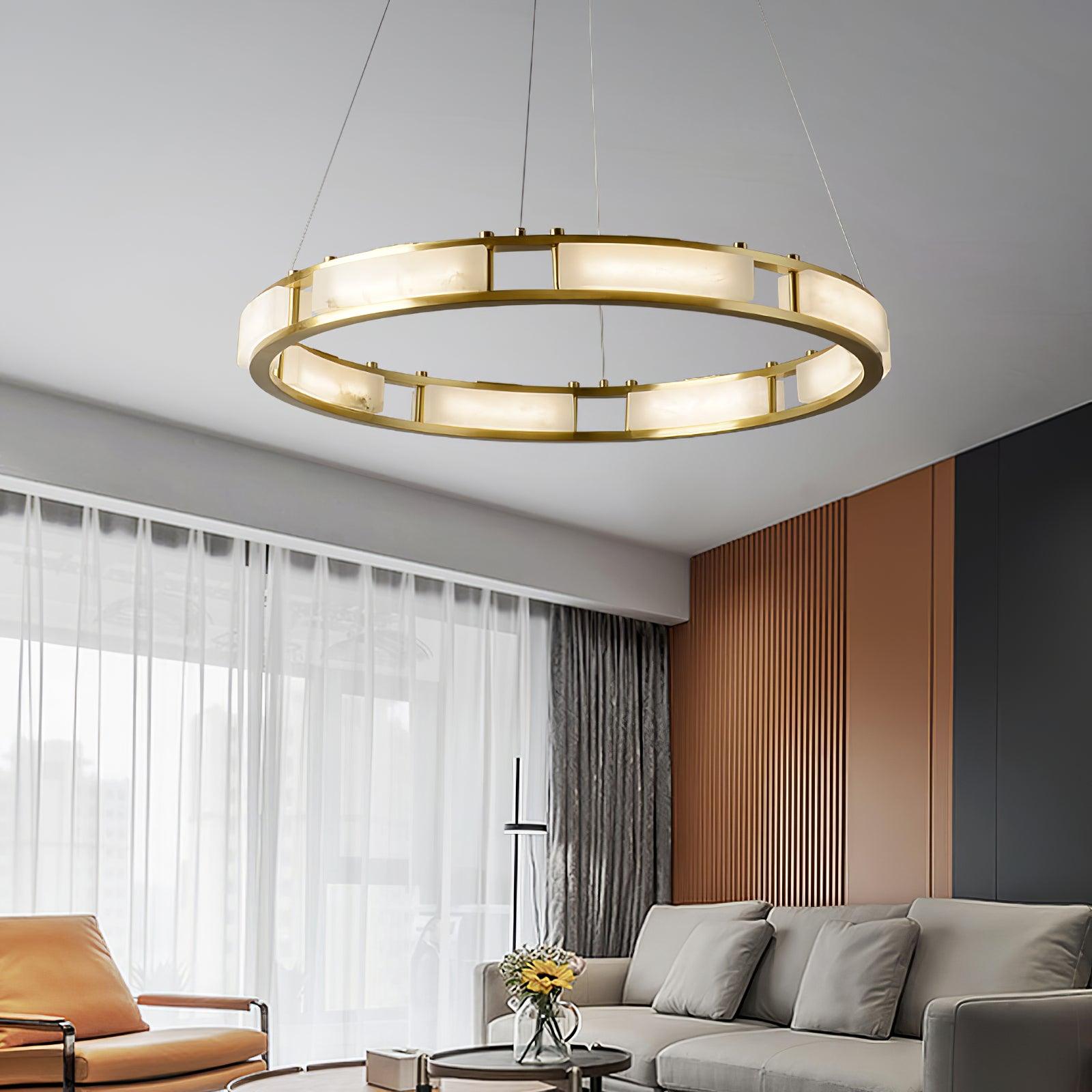 Symiria Luxury Alabaster Ring Pendant Light - Neutralighting